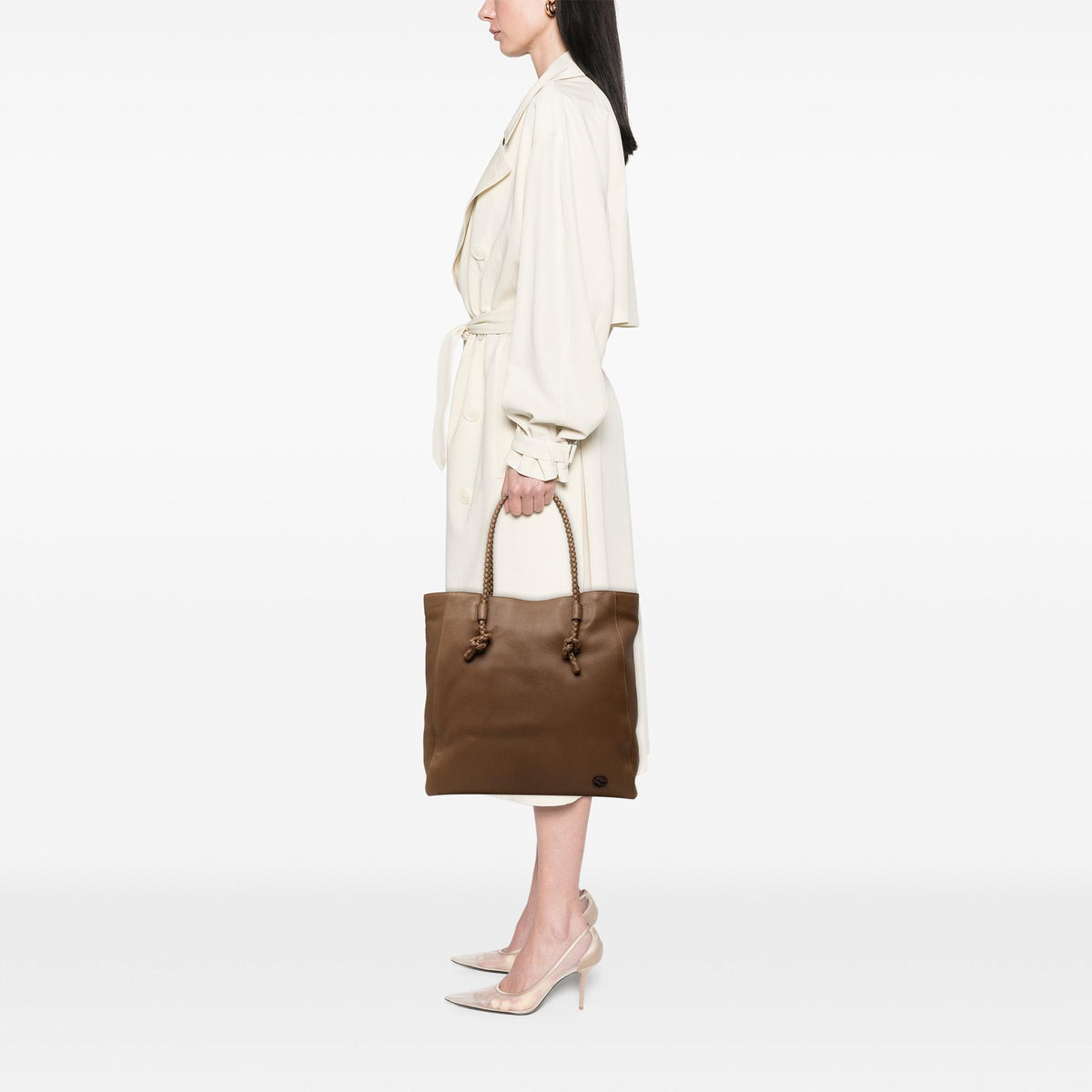 Gucci Calfskin Braided Handle Tote