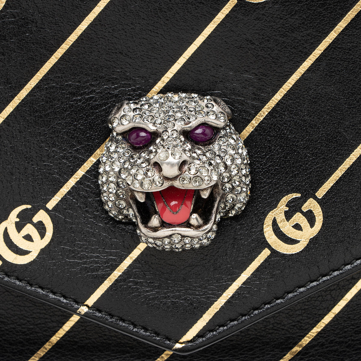 Gucci Calfskin Diagonal GG Thiara Double Shoulder Bag