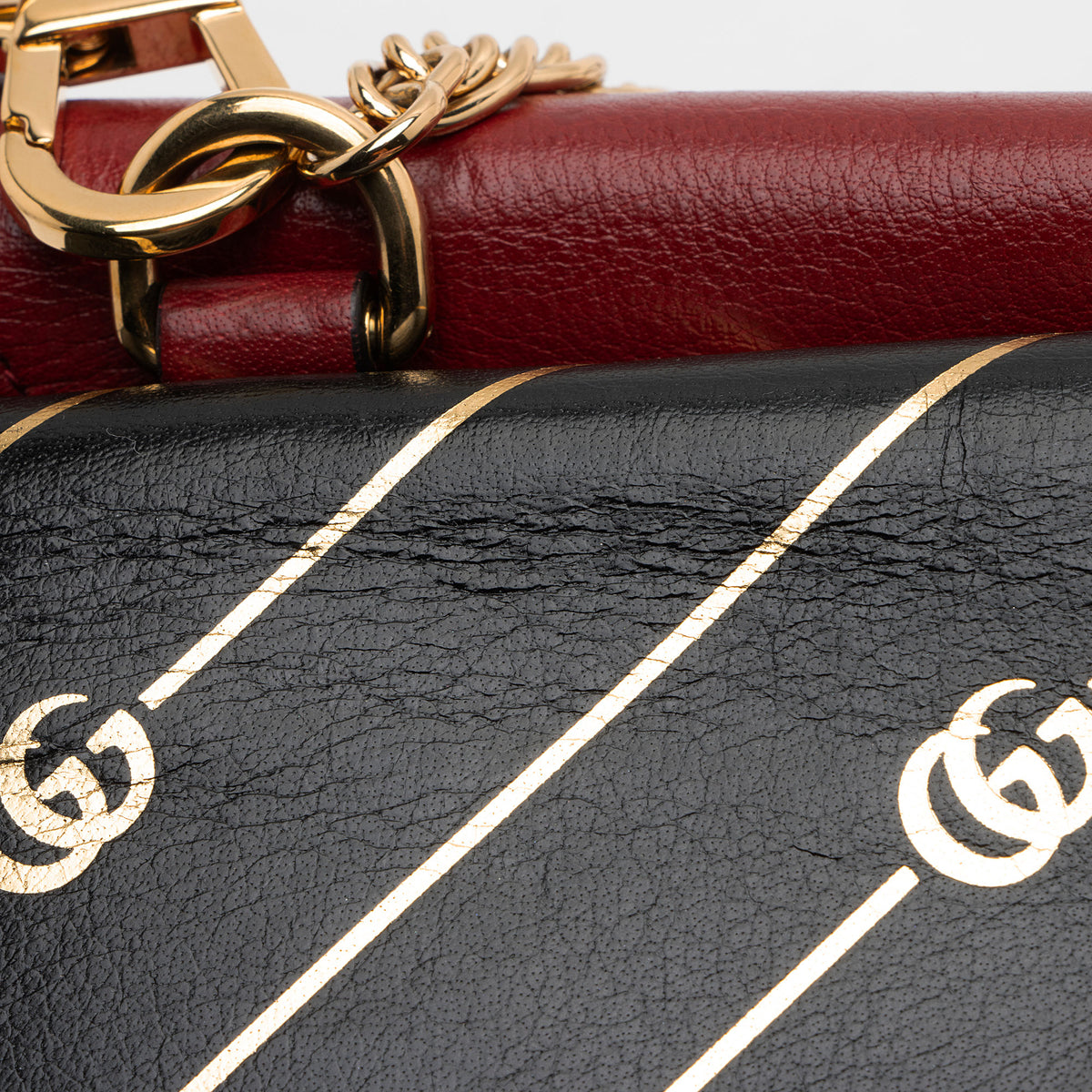 Gucci Calfskin Diagonal GG Thiara Double Shoulder Bag