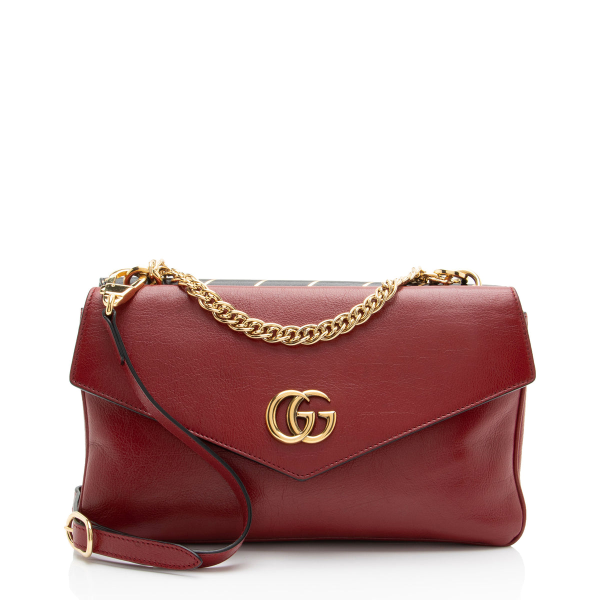 Gucci Calfskin Diagonal GG Thiara Double Shoulder Bag