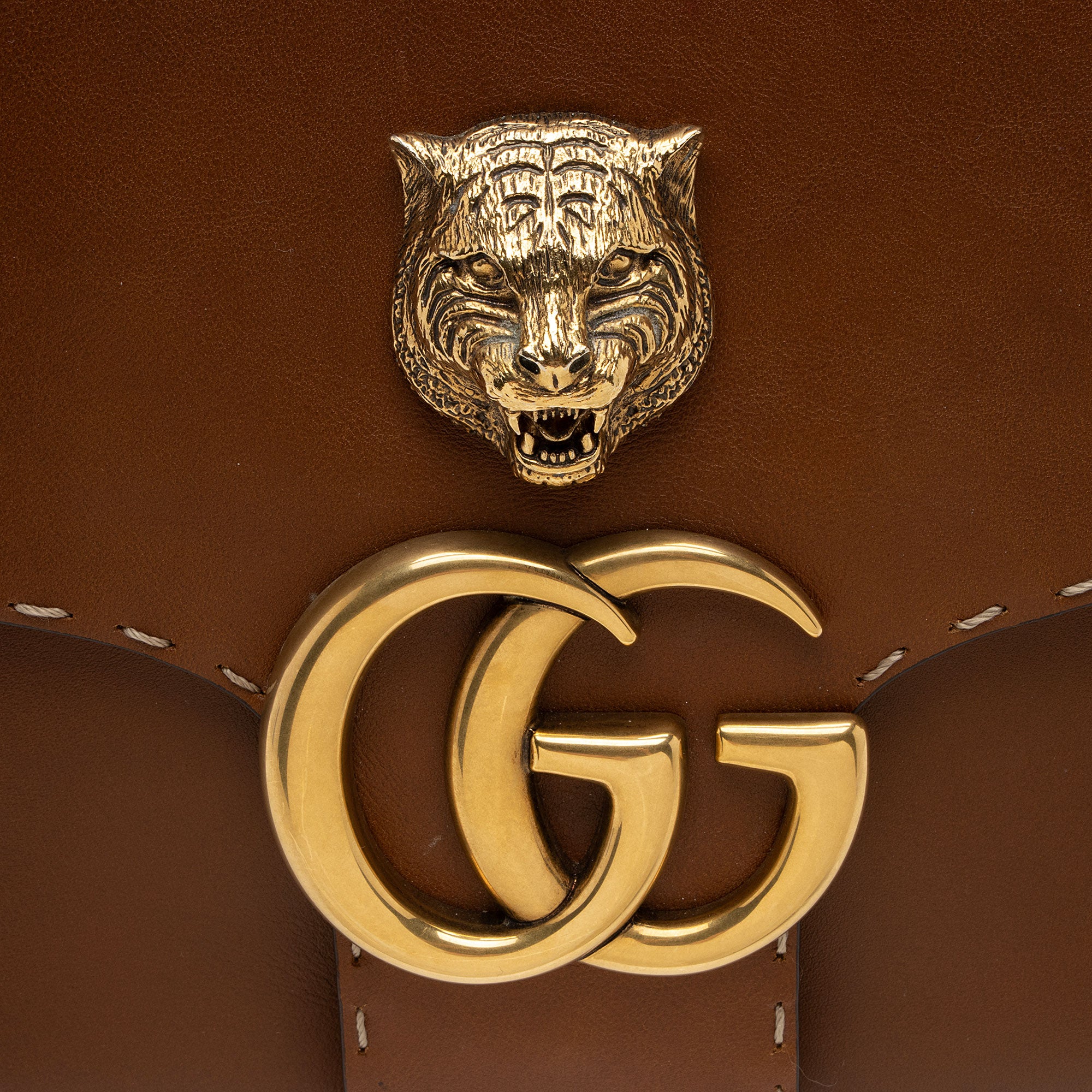 Gucci Calfskin GG Marmont Tiger Shoulder Bag