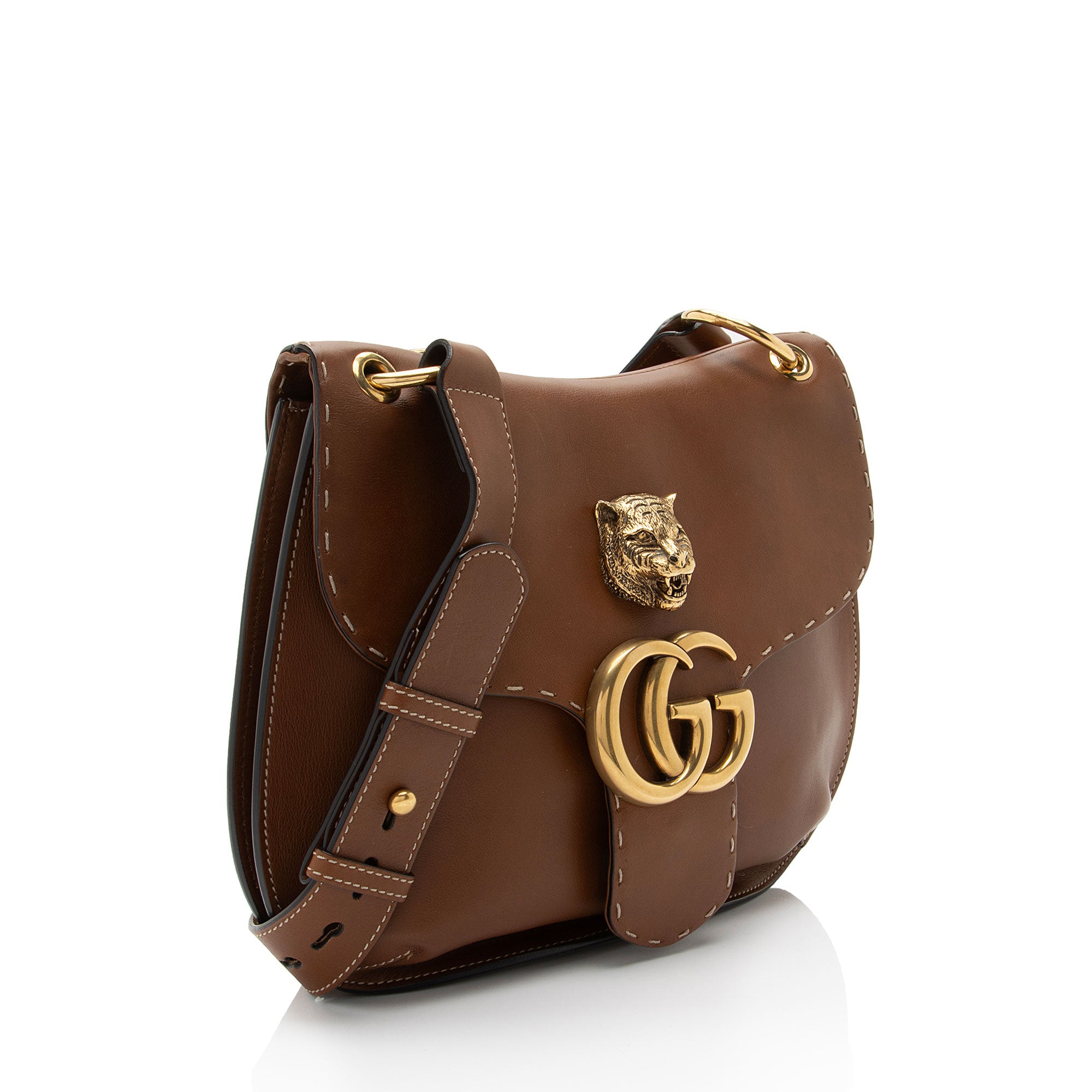 Gucci Calfskin GG Marmont Tiger Shoulder Bag