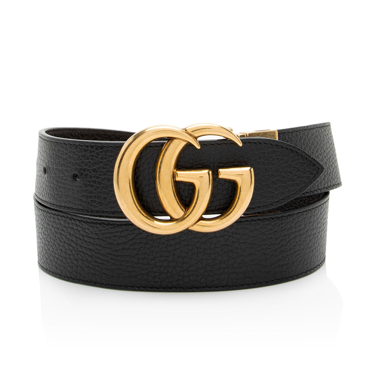 Gucci GG Belt 85 34 GUCCI GG Buckle Leather Belt Black 525040 Size 85/34 main image 2