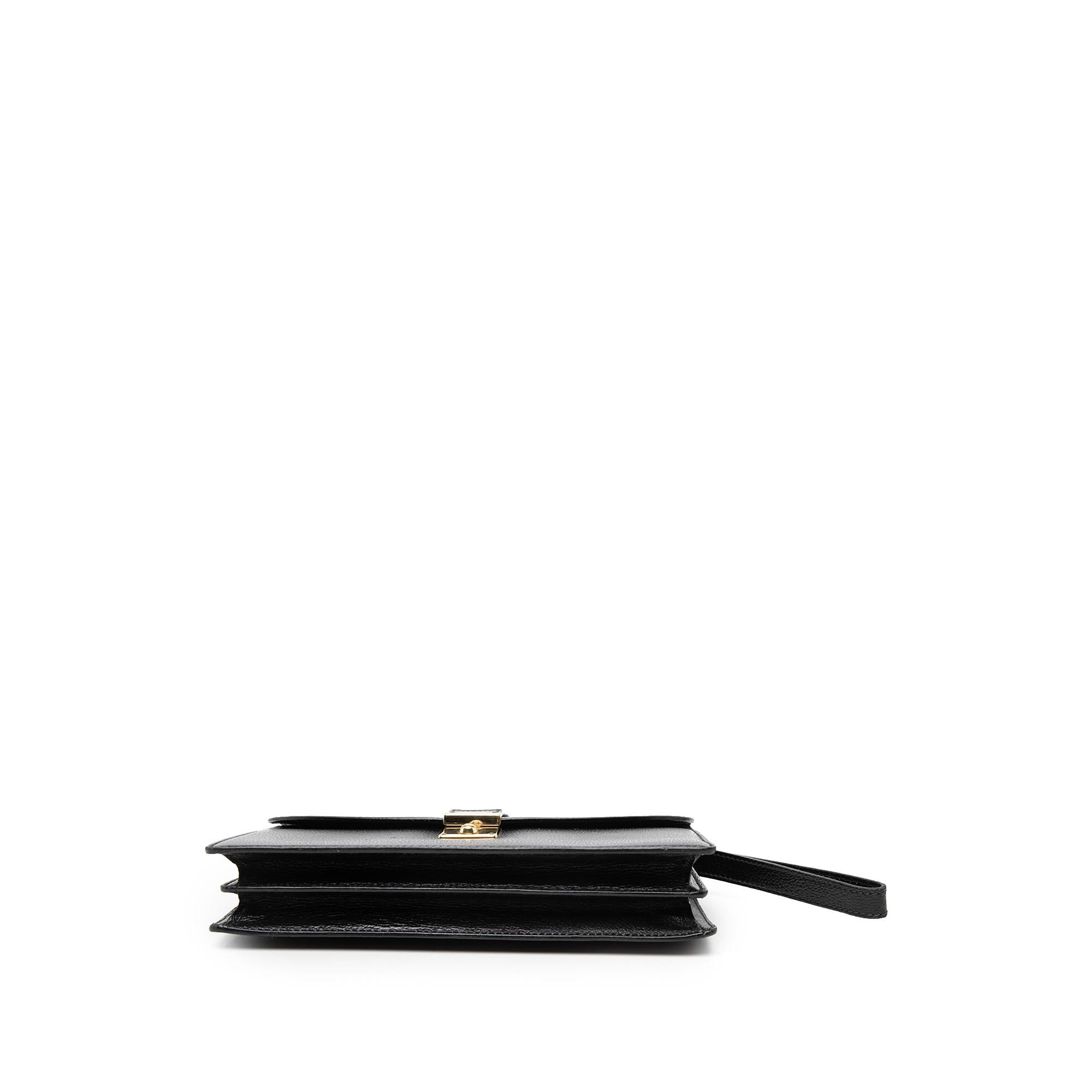 Gucci Calfskin Interlocking G Padlock Wristlet Clutch