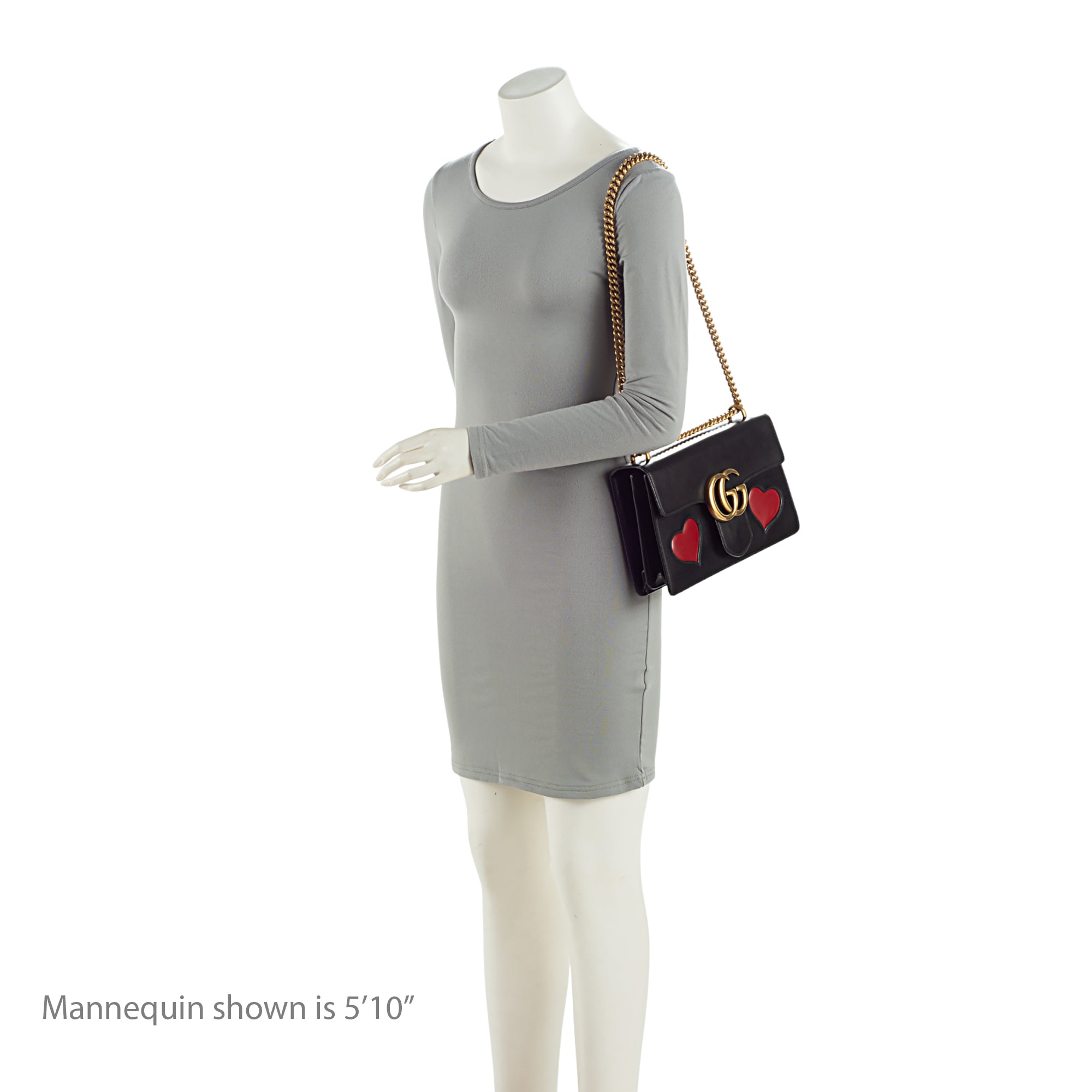 Gucci Calfskin Malaga Kid Heart GG Marmont Medium Flap Bag