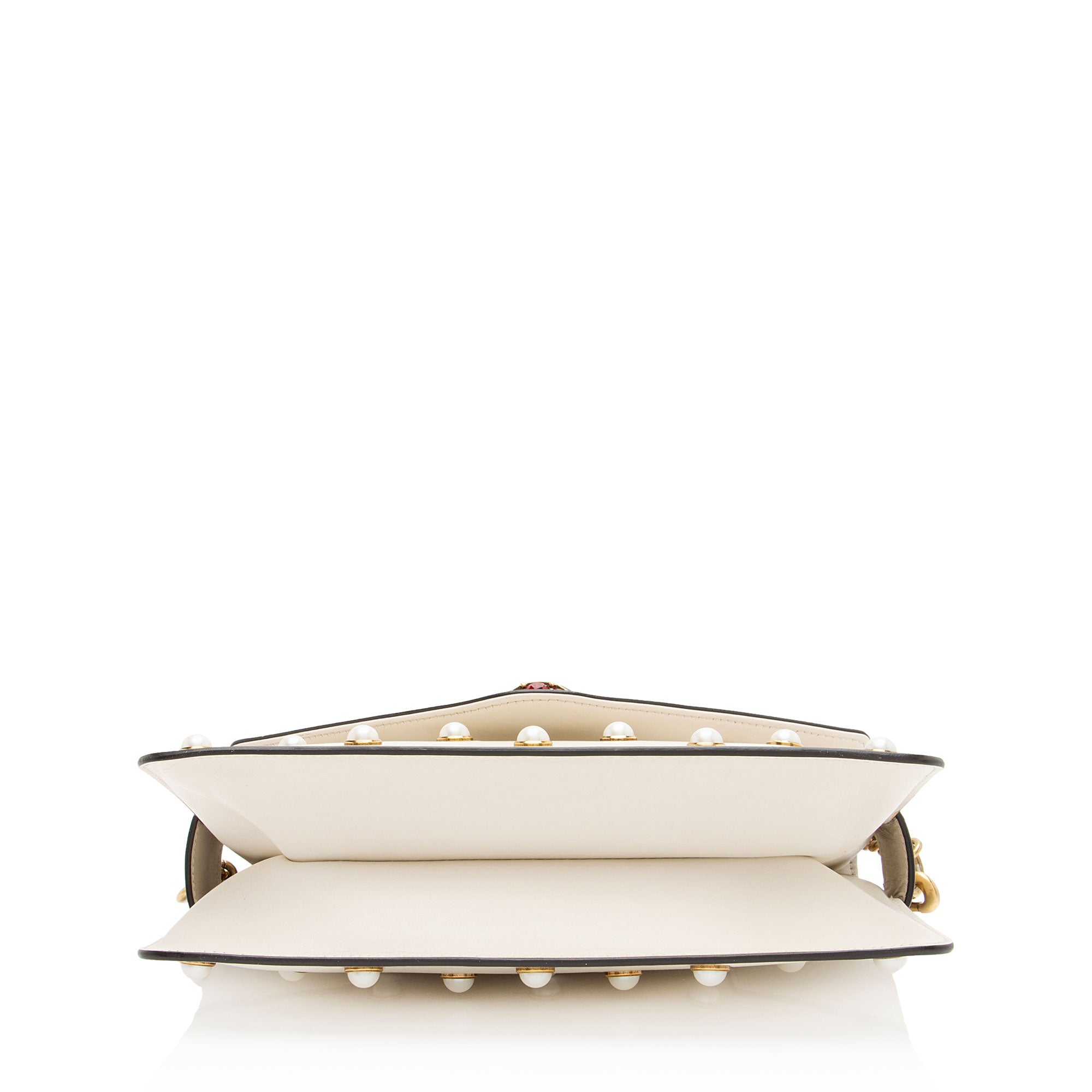 Gucci Calfskin Pearl Bee Broadway Mini Shoulder Bag