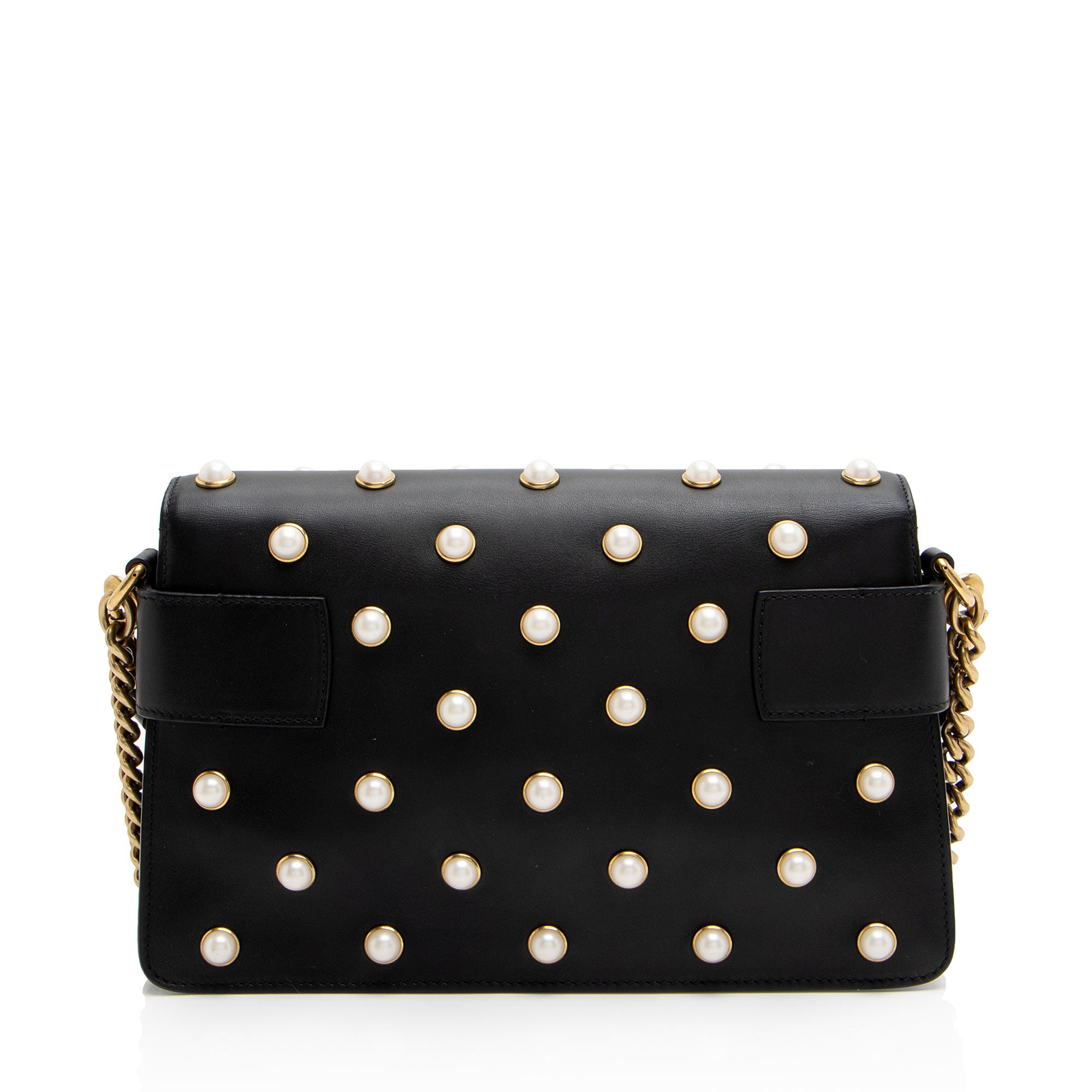 Gucci Calfskin Pearl Tiger Broadway Mini Shoulder Bag