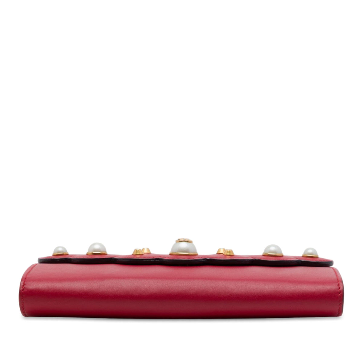 Gucci Calfskin Peony Pearly Clutch