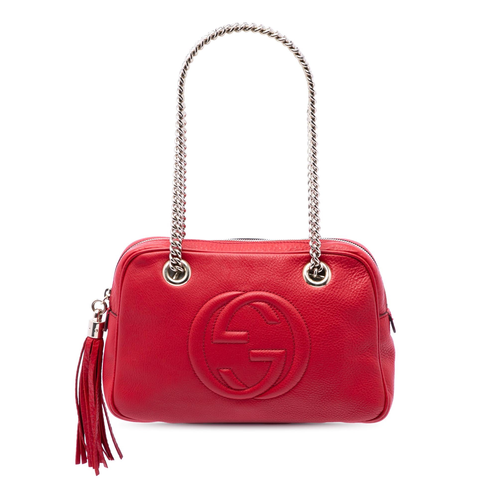 Gucci Calfskin Soho Chain Zip Shoulder Bag