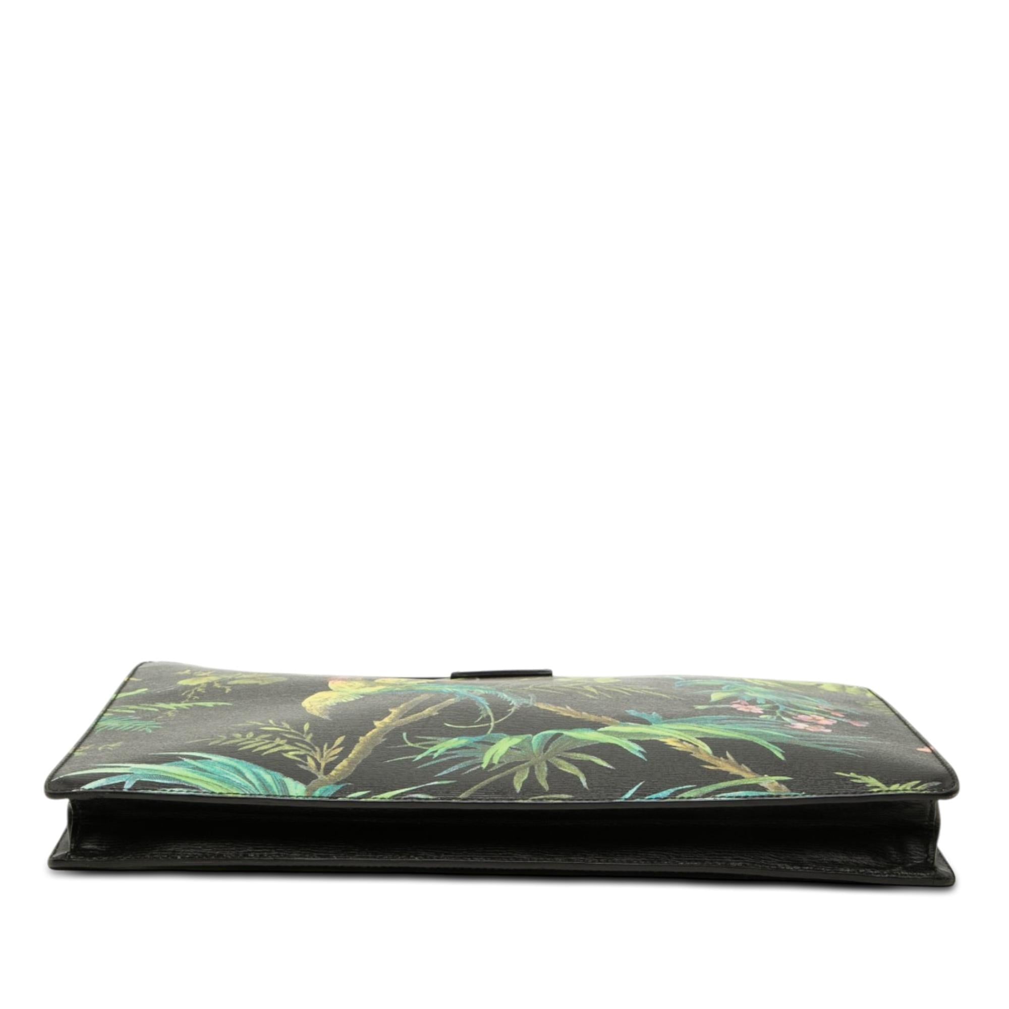 Gucci Calfskin Tropical Bird Print Crossbody