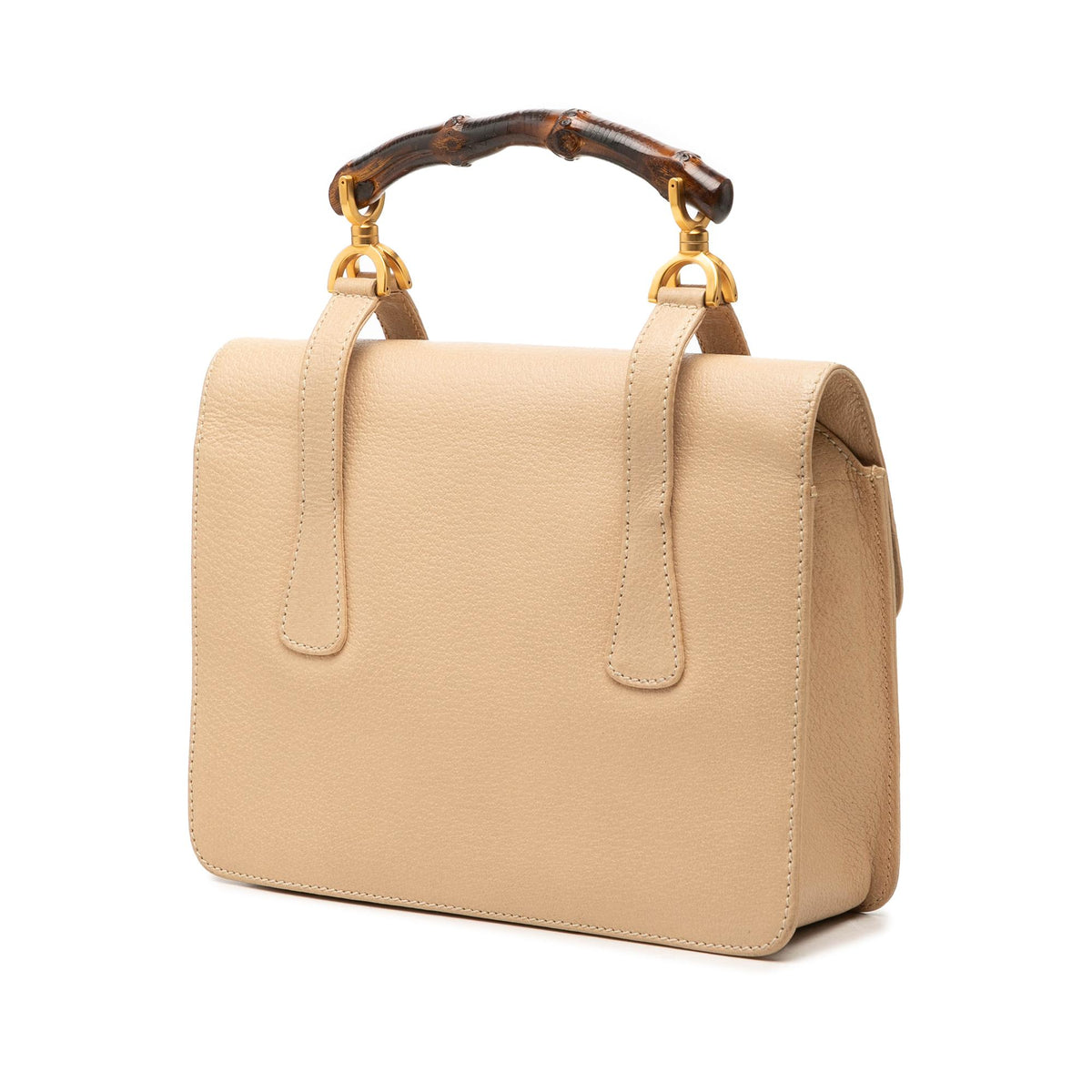 Gucci Calfskin Turnlock Bamboo Top Handle Bag