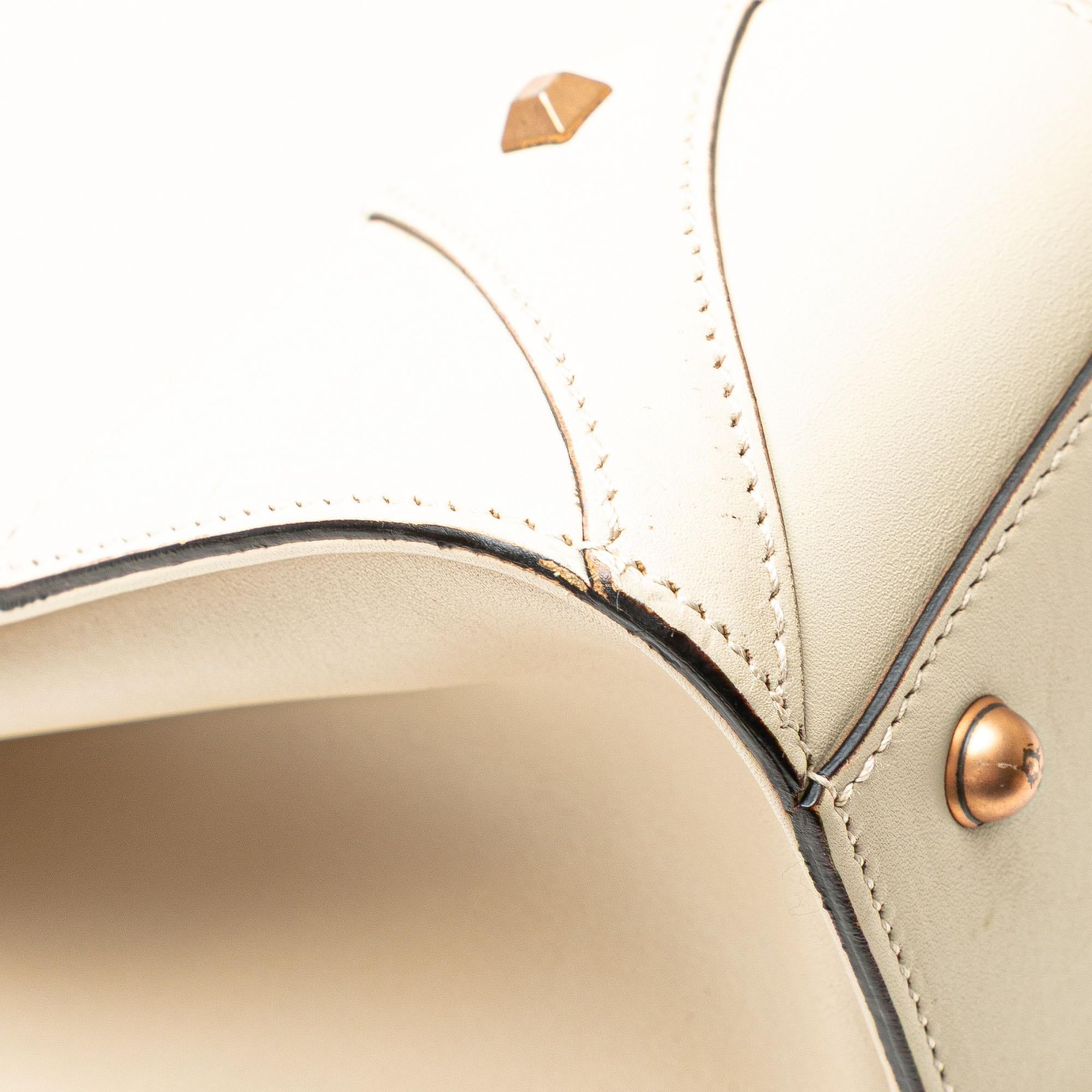 Gucci Calfskin and GG Canvas Nailhead Tote