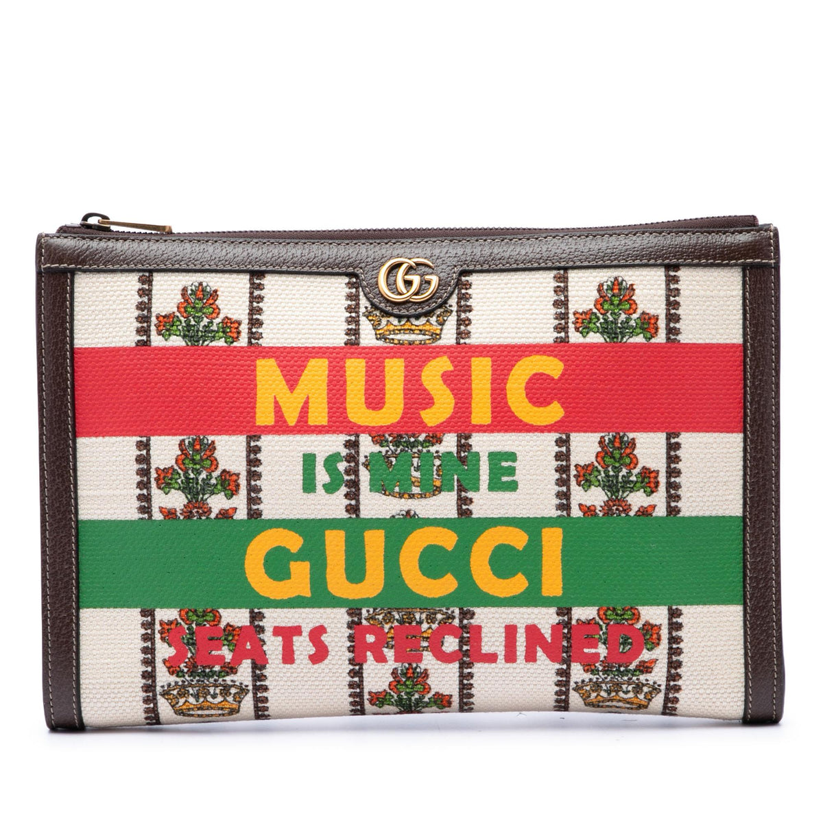Gucci Canvas 100 Centennial Music is Mine Clutch