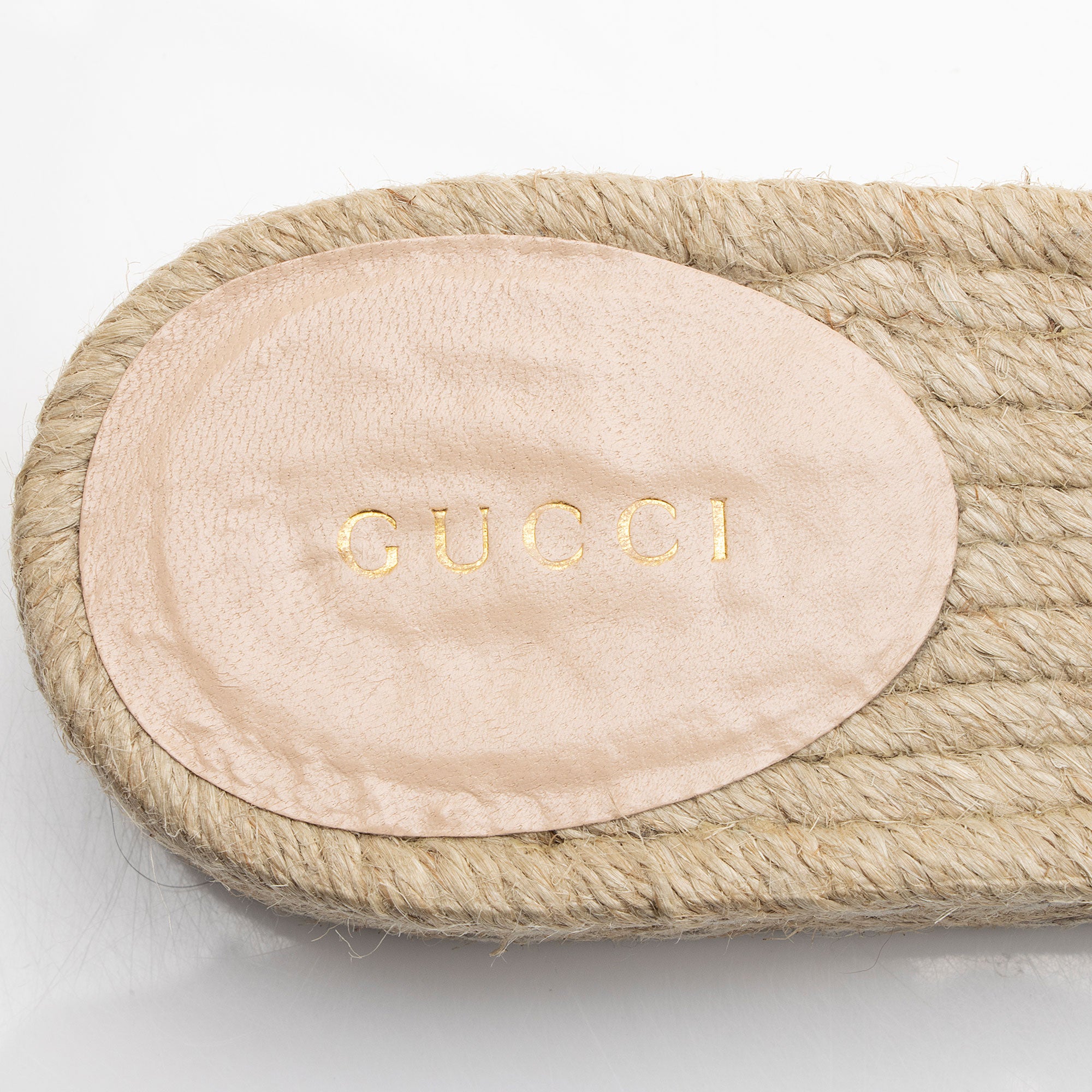 Gucci Canvas Embroidered Interlocking G Pilar Espadrille Slides - Size 7 / 37