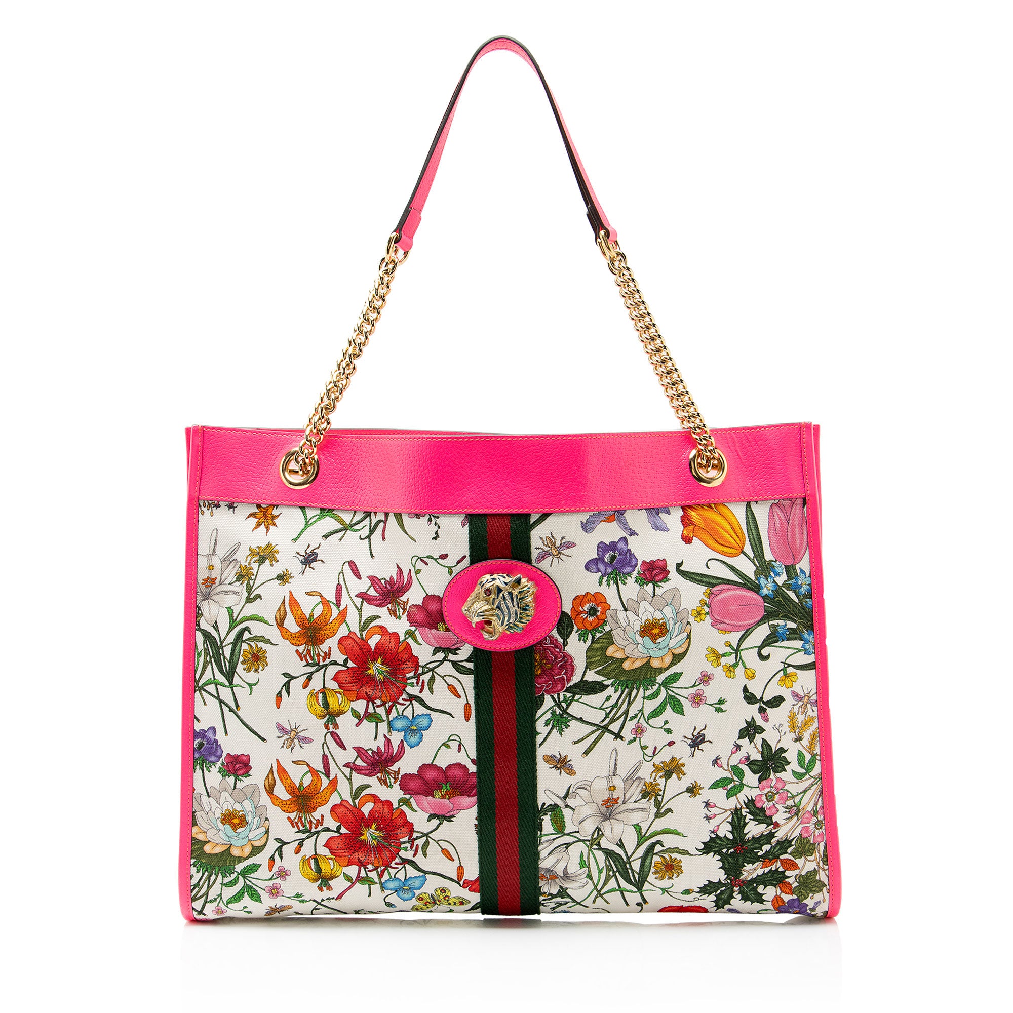 Gucci Canvas Flora Rajah Large Tote