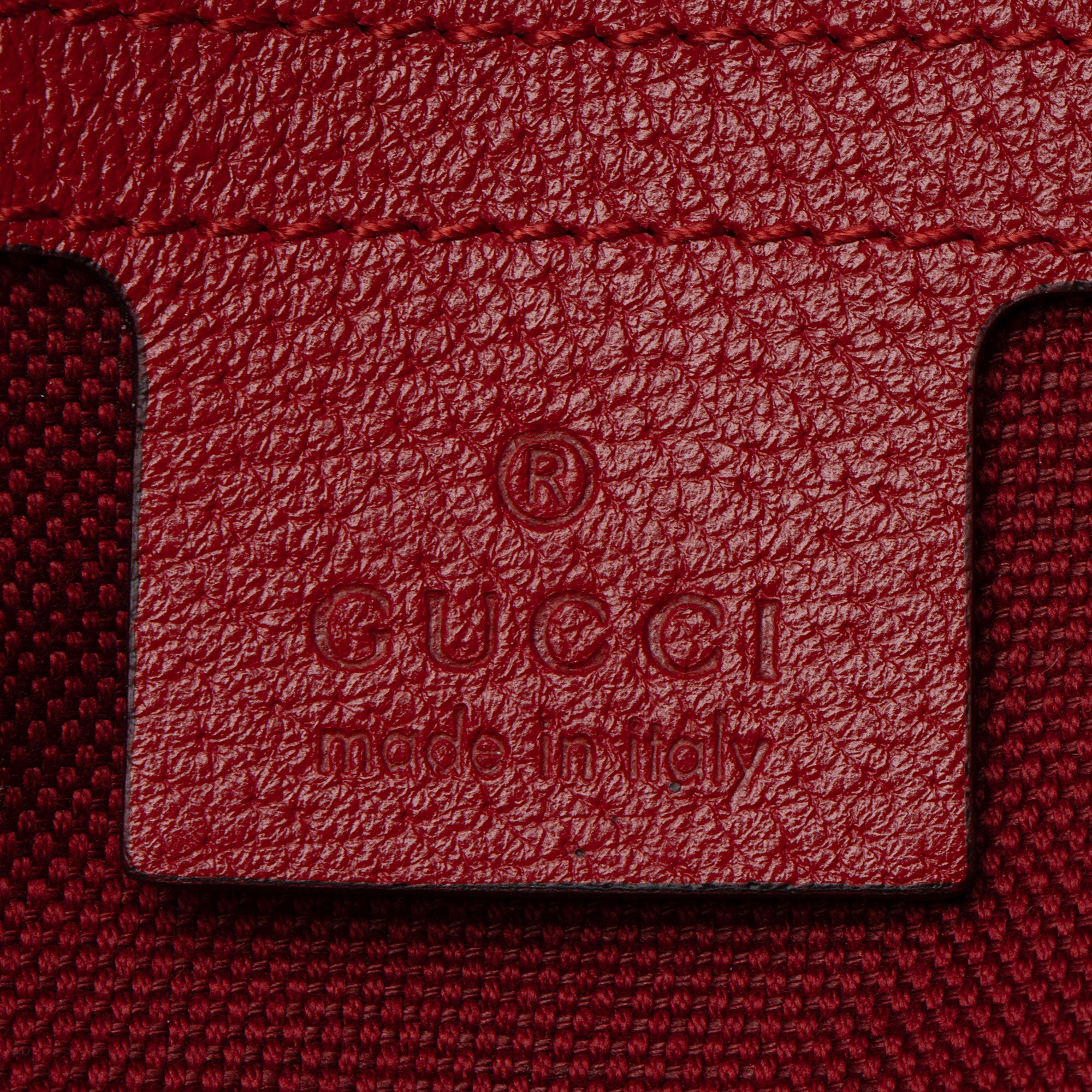 Gucci Canvas Sylvie Stripe Logo Drawstring Backpack