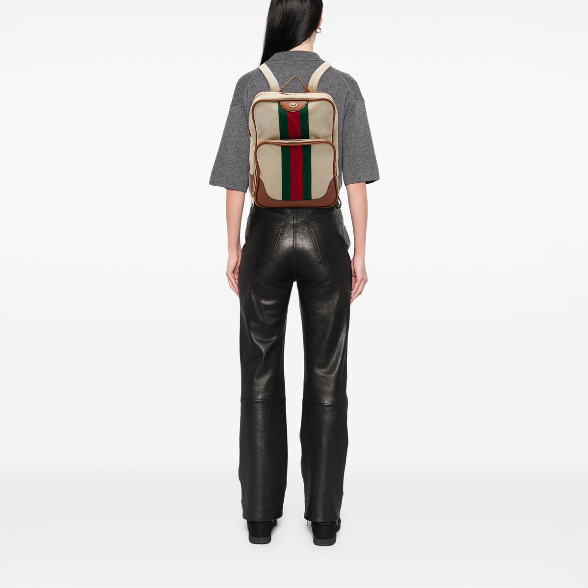 Gucci Canvas Web Backpack