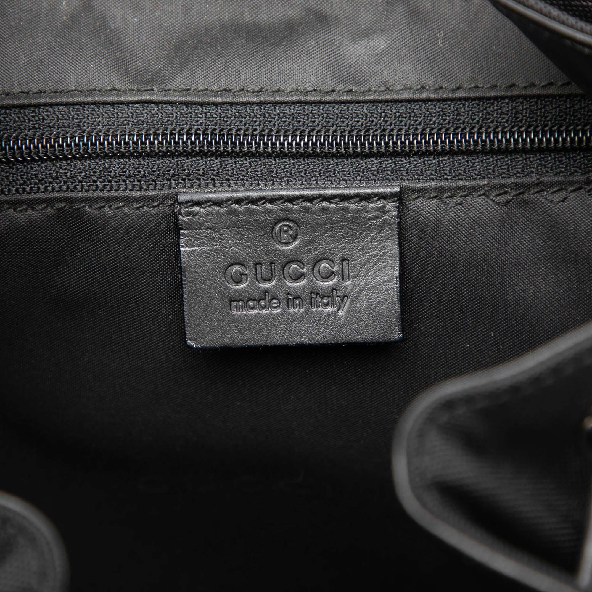 Gucci Canvas and Calfskin Jackie Drawstring Backpack