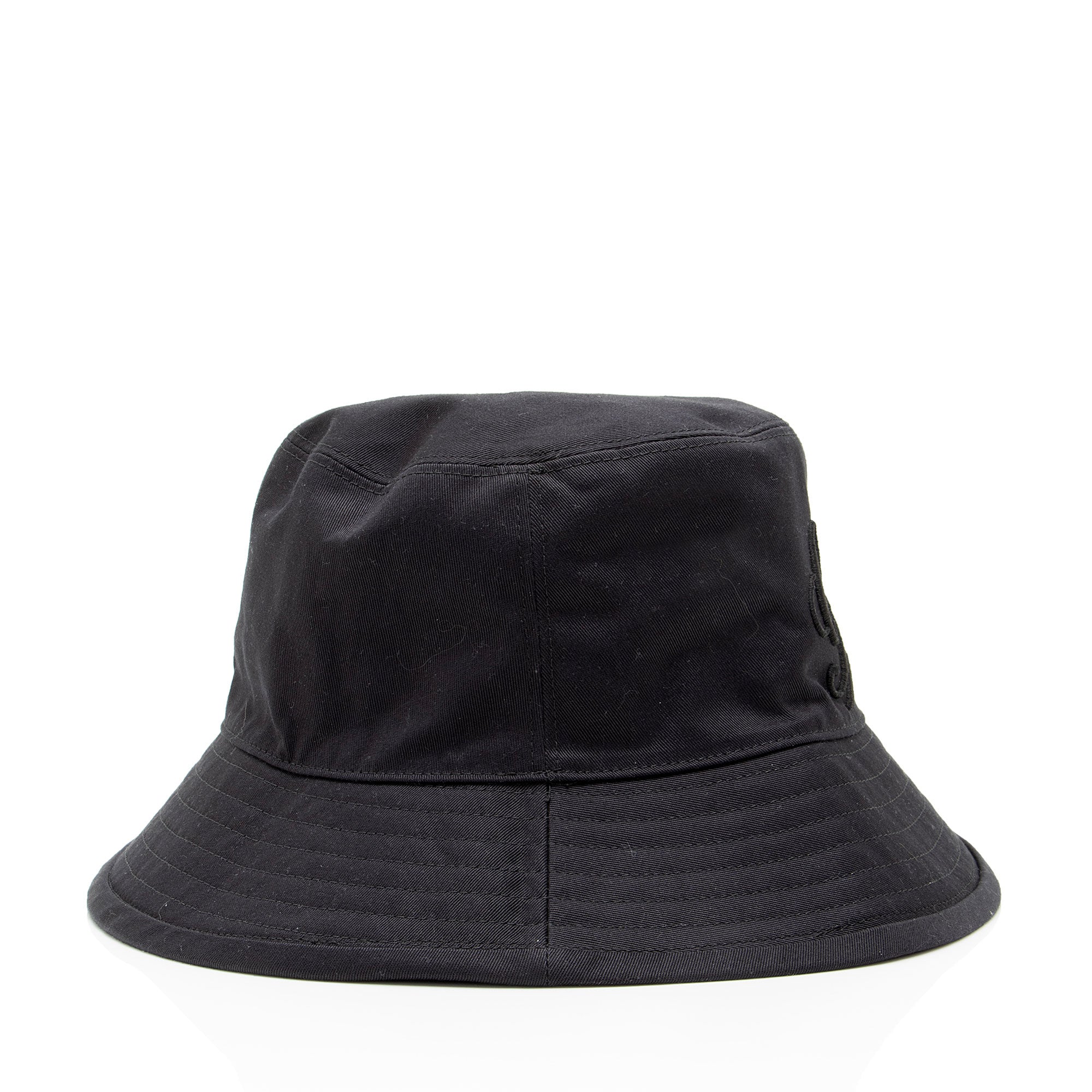 Gucci Cotton Embroidered Script Logo Bucket Hat - Size M