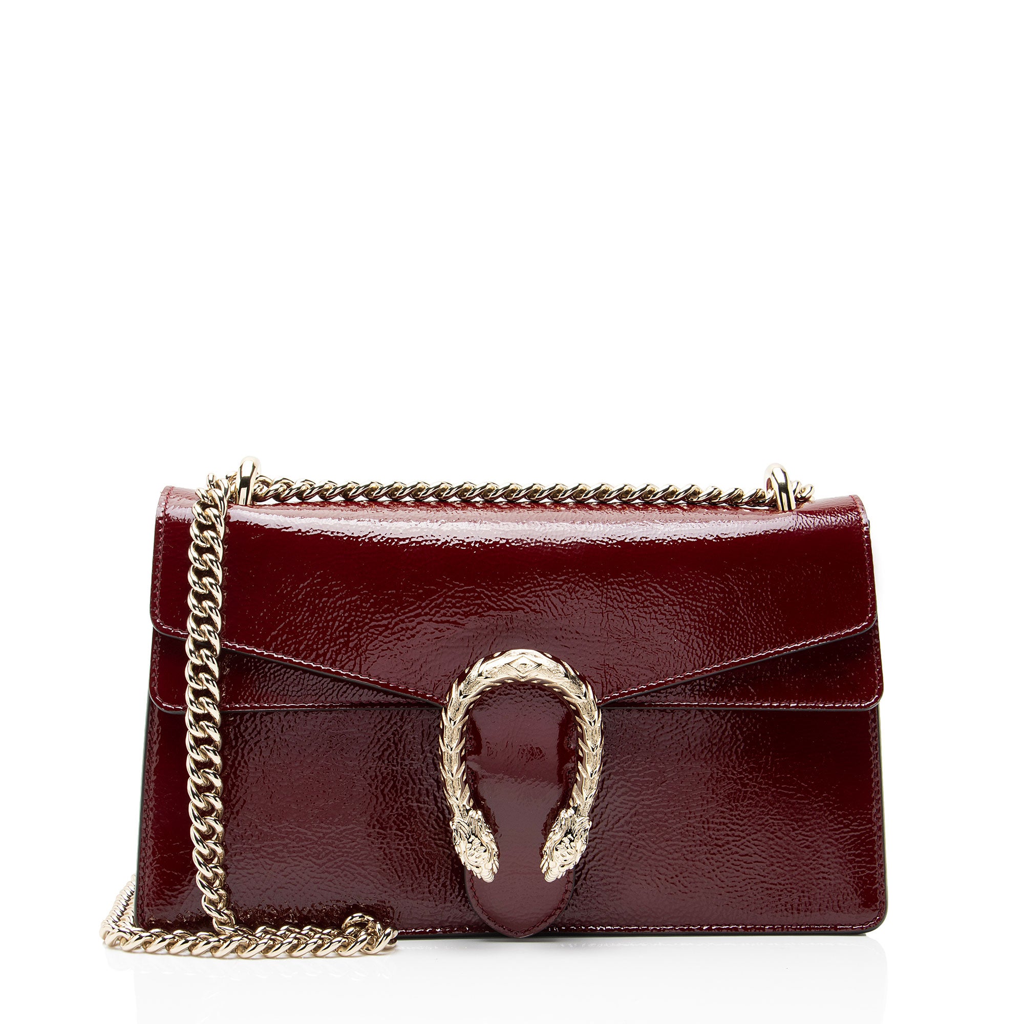 Gucci Crinkled Patent Leather Dionysus Medium Shoulder Bag