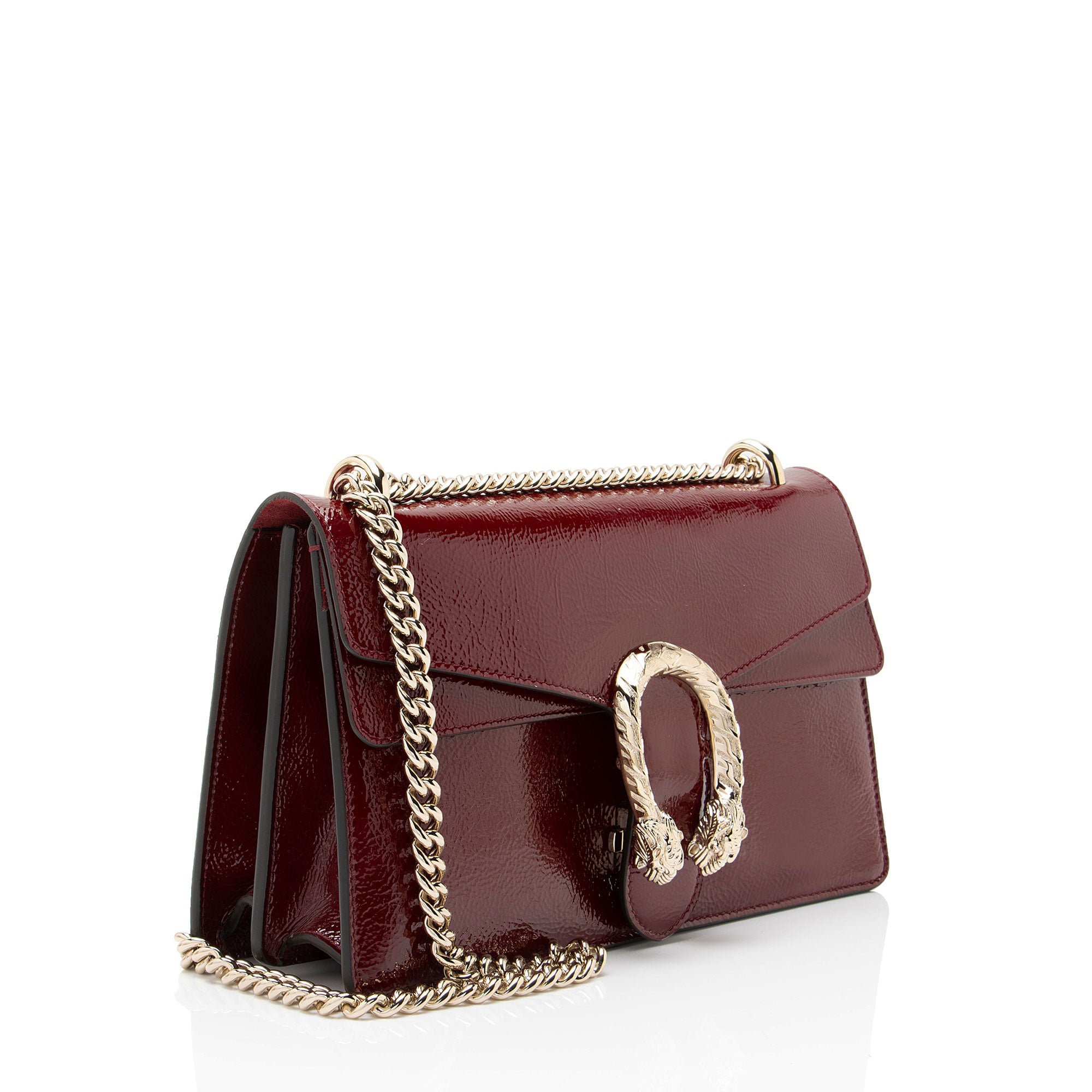 Gucci Crinkled Patent Leather Dionysus Medium Shoulder Bag
