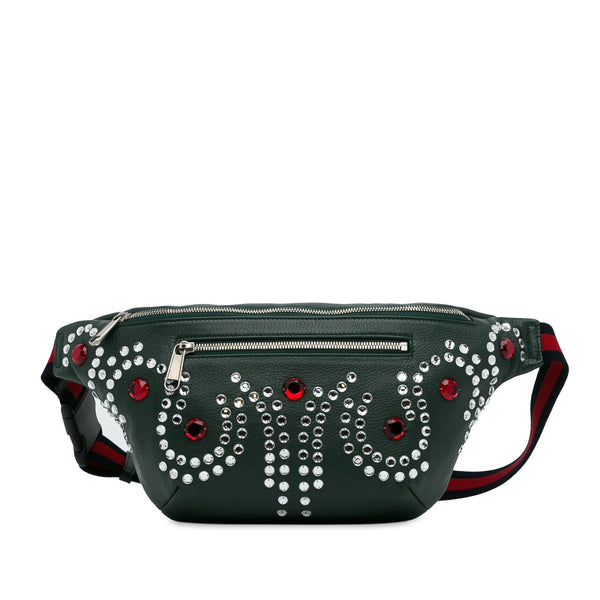 Gucci Crystal Embellished Web Belt Bag (SHG-xRoD5p)