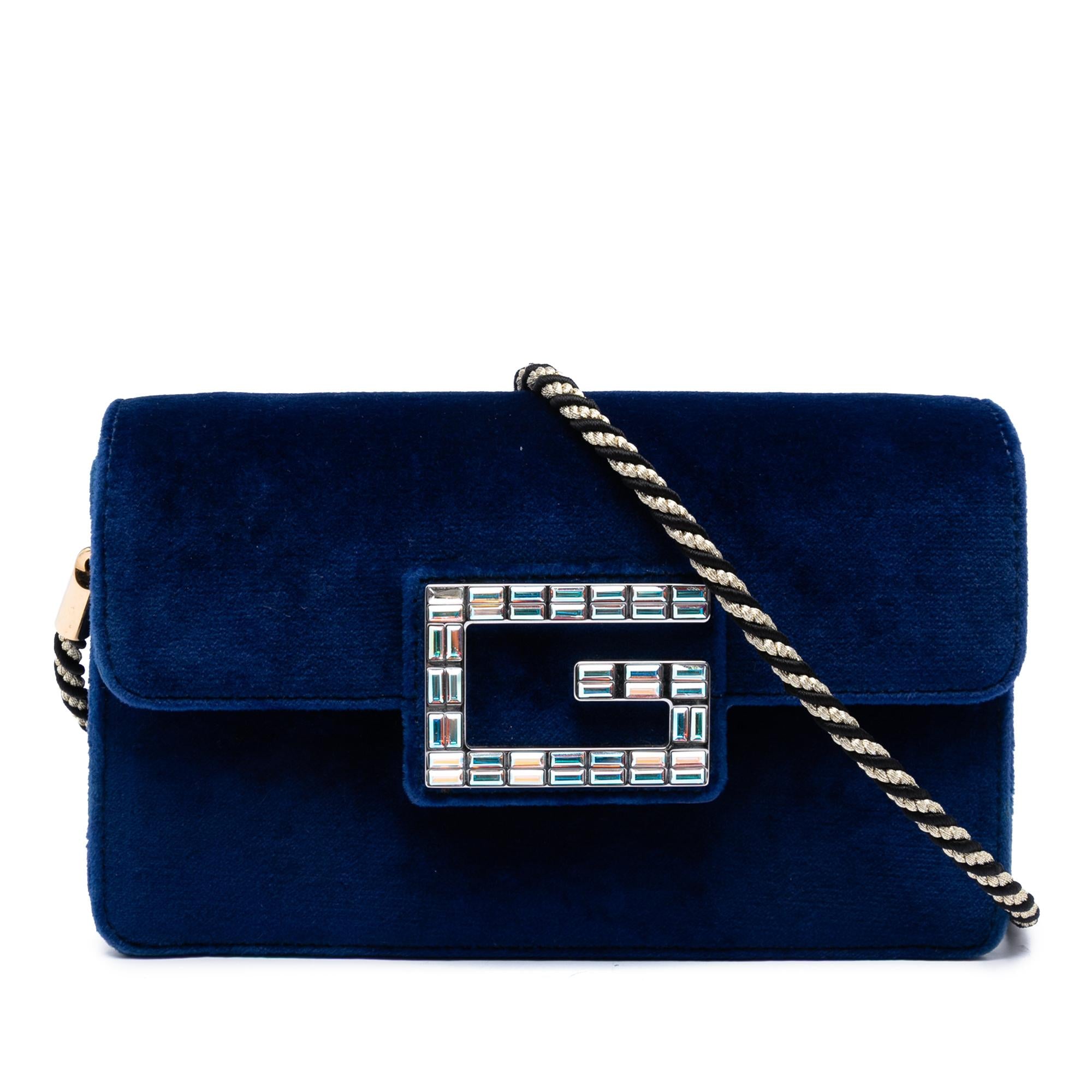 Gucci Crystal G Velvet Broadway Crossbody
