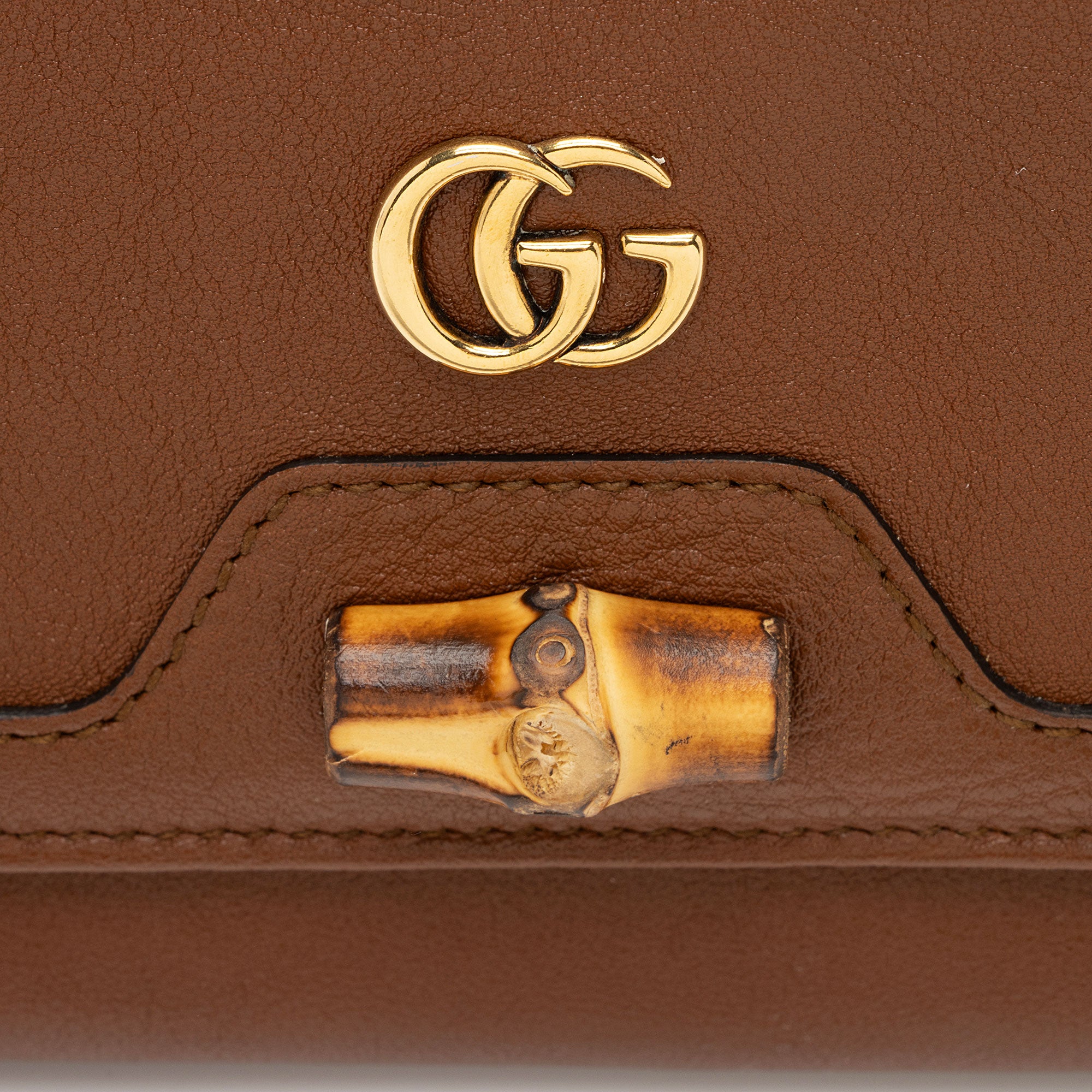 Gucci Leather Bamboo Diana Chain Wallet (SHF-bkBLXN)
