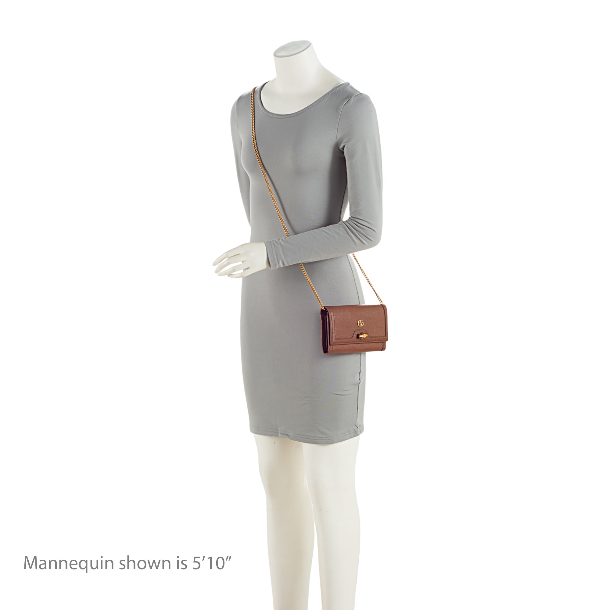 Gucci Leather Bamboo Diana Chain Wallet (SHF-bkBLXN)