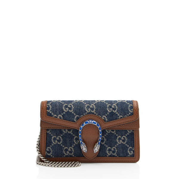 Gucci Denim Dionysus Super Mini Shoulder Bag (SHF-LUnuyX)