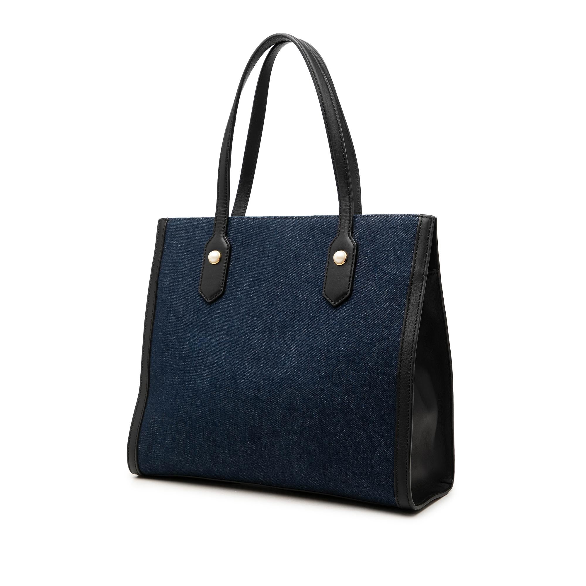 Gucci Denim Embroidered Tiger Tote