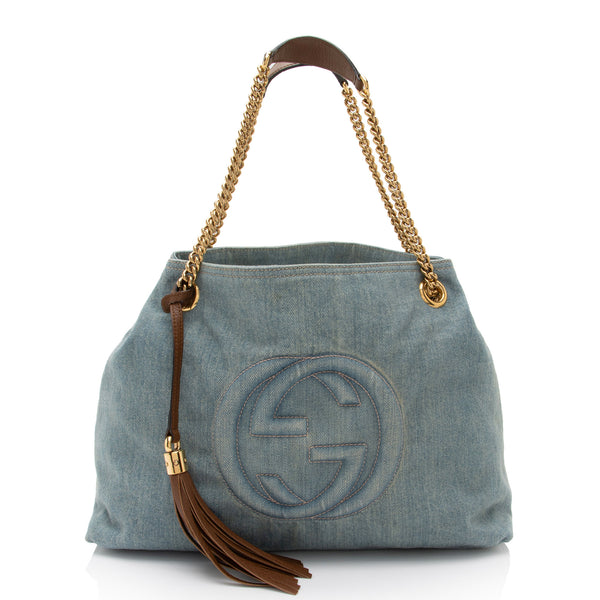 Gucci Denim Soho Medium Shoulder Bag (SHF-gKU581)