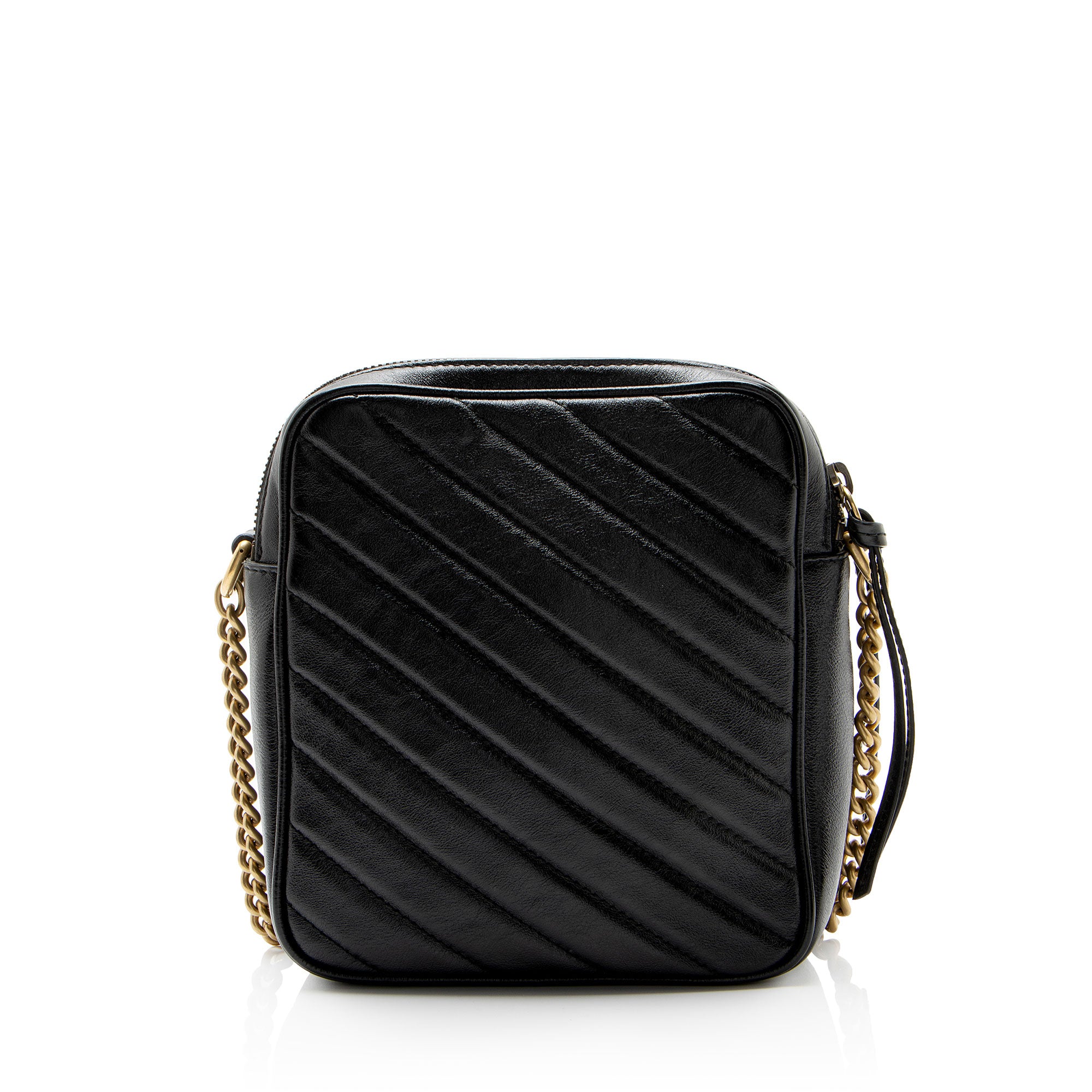 Gucci Diagonal Matelasse Leather GG Marmont Rectangular Mini Shoulder Bag