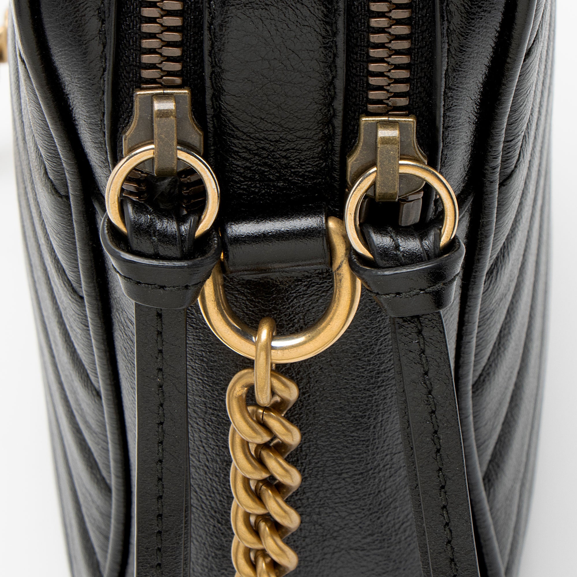 Gucci Diagonal Matelasse Leather GG Marmont Rectangular Mini Shoulder Bag