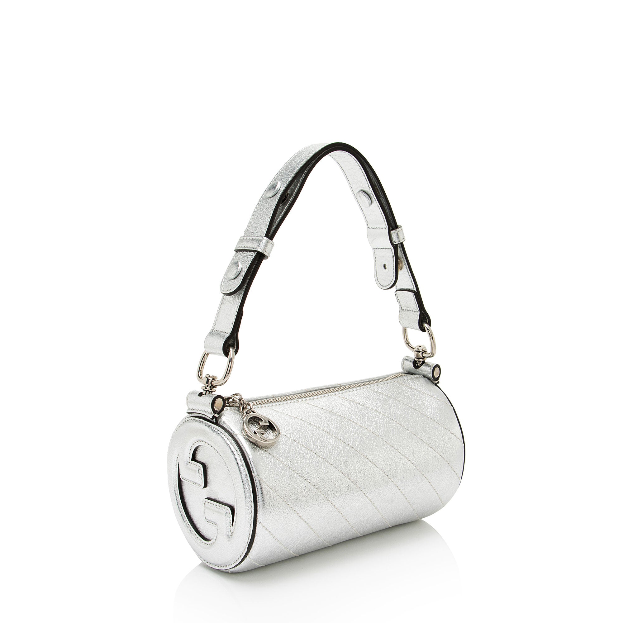 Gucci Metallic Calfskin Blondie Mini Barrel Bag