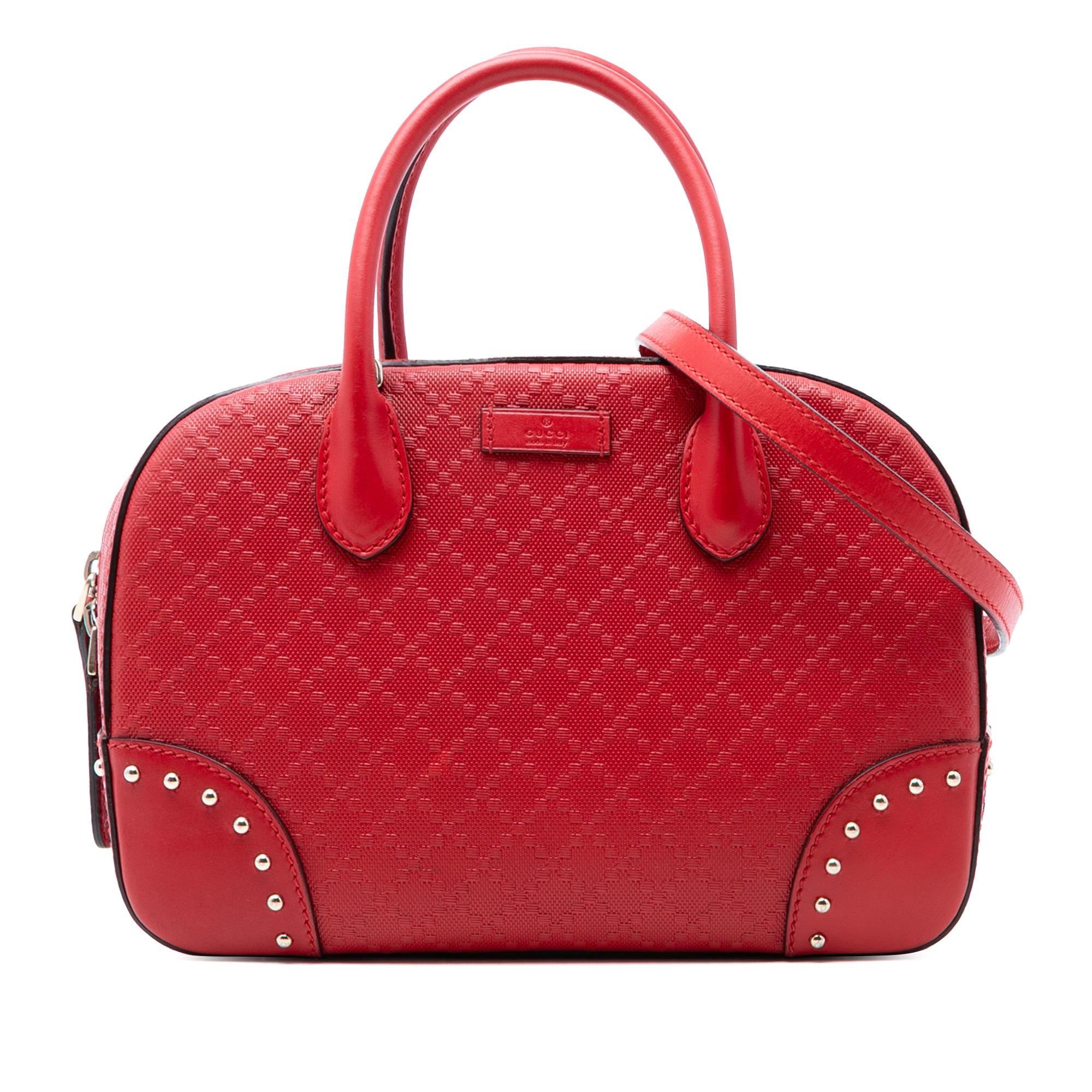 Gucci Diamante Bright Leather Satchel