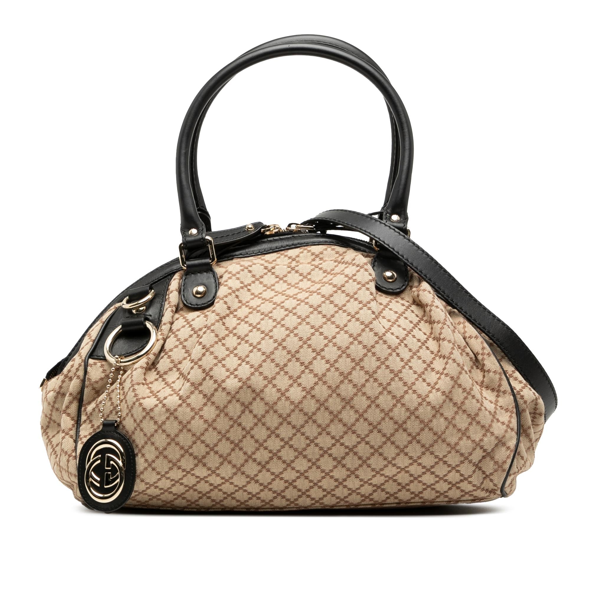 Gucci Diamante Canvas Sukey Satchel