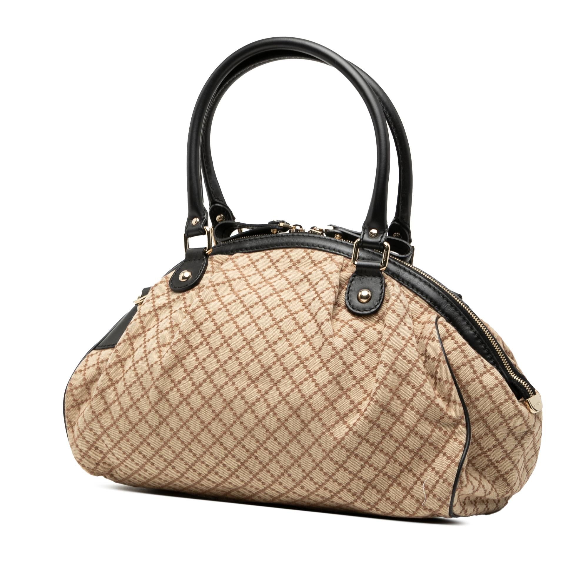 Gucci Diamante Canvas Sukey Satchel