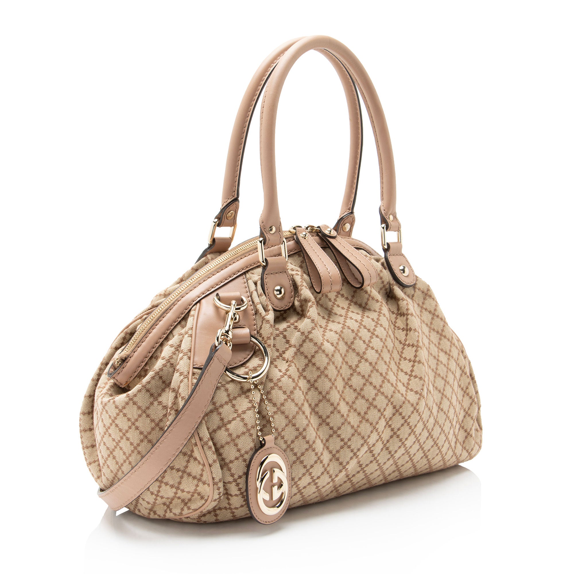 Gucci Diamante Canvas Sukey Satchel