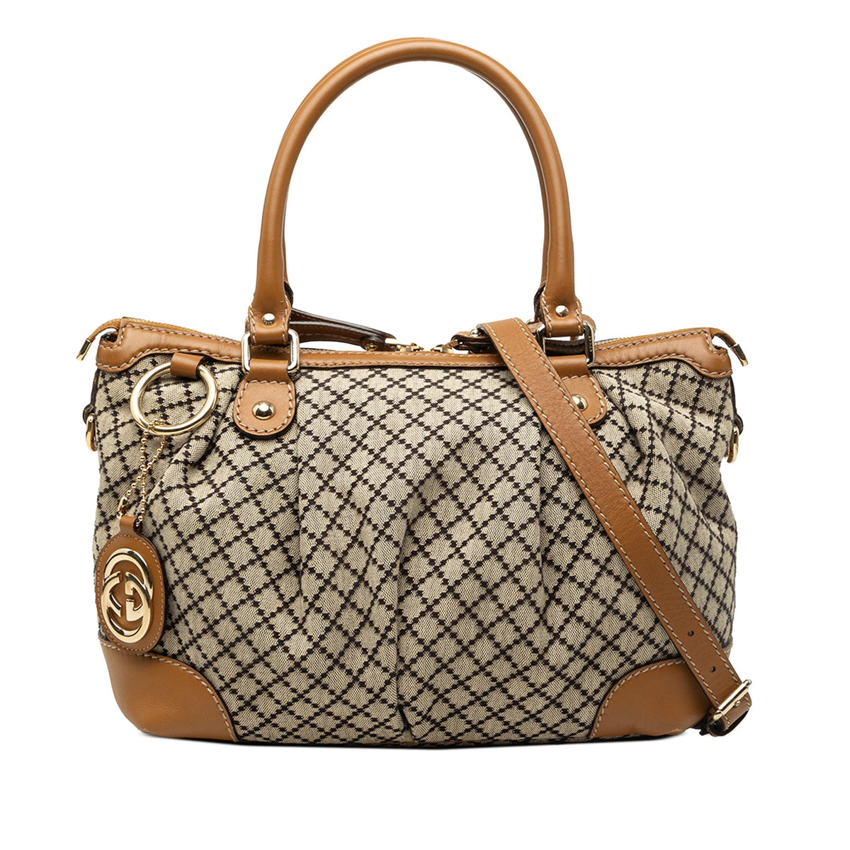 Gucci Diamante Canvas Sukey Satchel