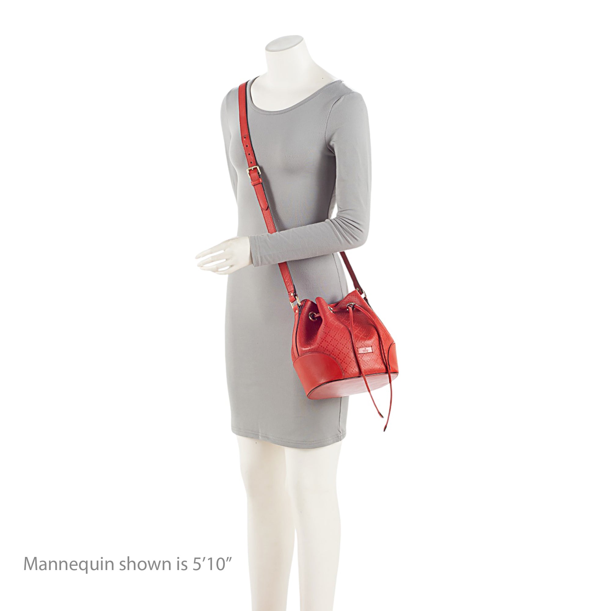 Gucci Diamante Leather Bright Bucket Bag (SHF-wHyMri)