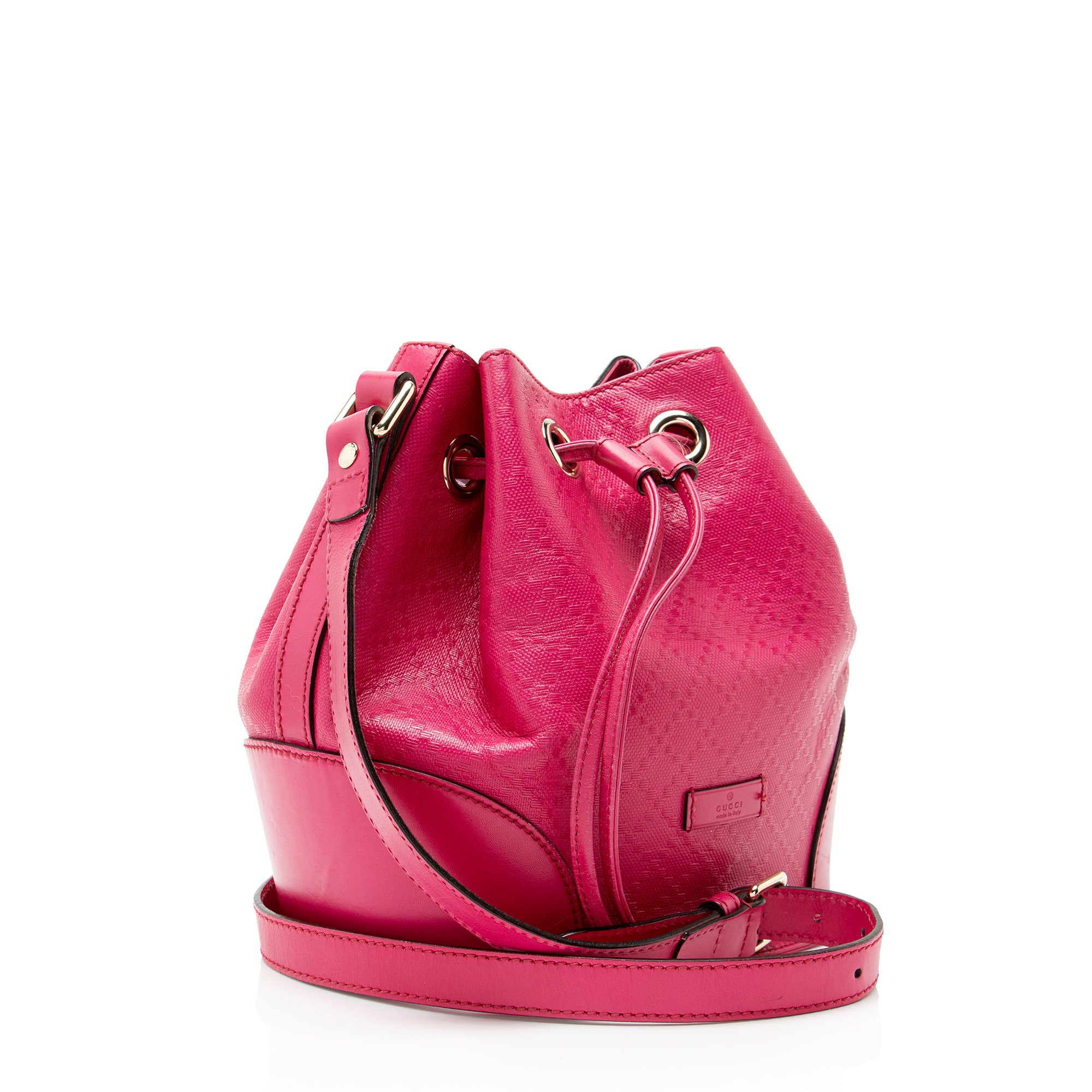 Gucci Diamante Leather Bright Bucket Bag