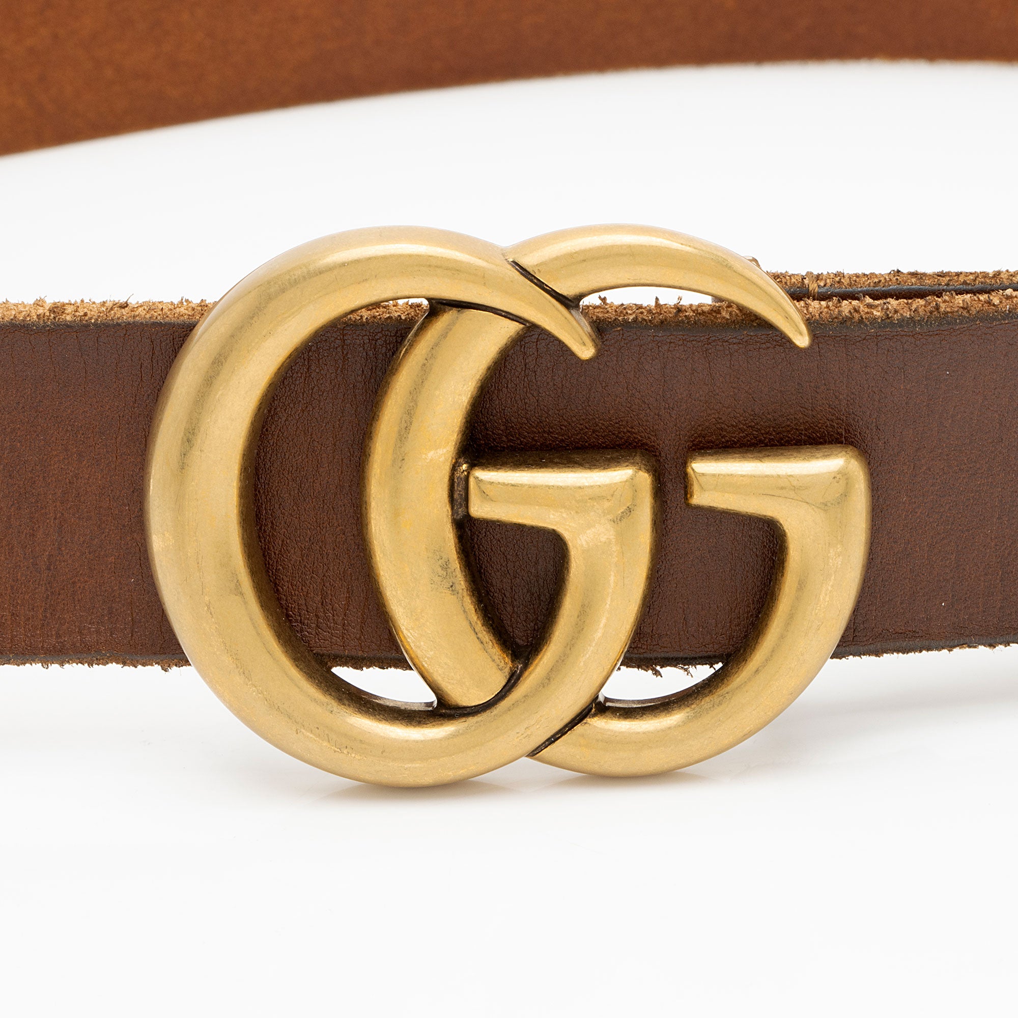 Gucci Distressed Leather GG Marmont Belt - Size 32 / 80