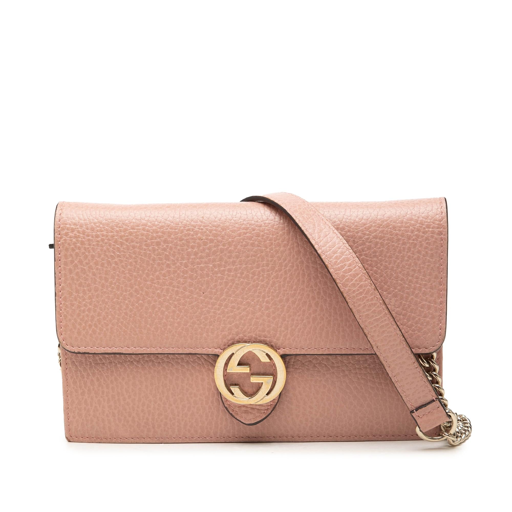 Gucci Dollar Calfskin Interlocking G Wallet on Chain