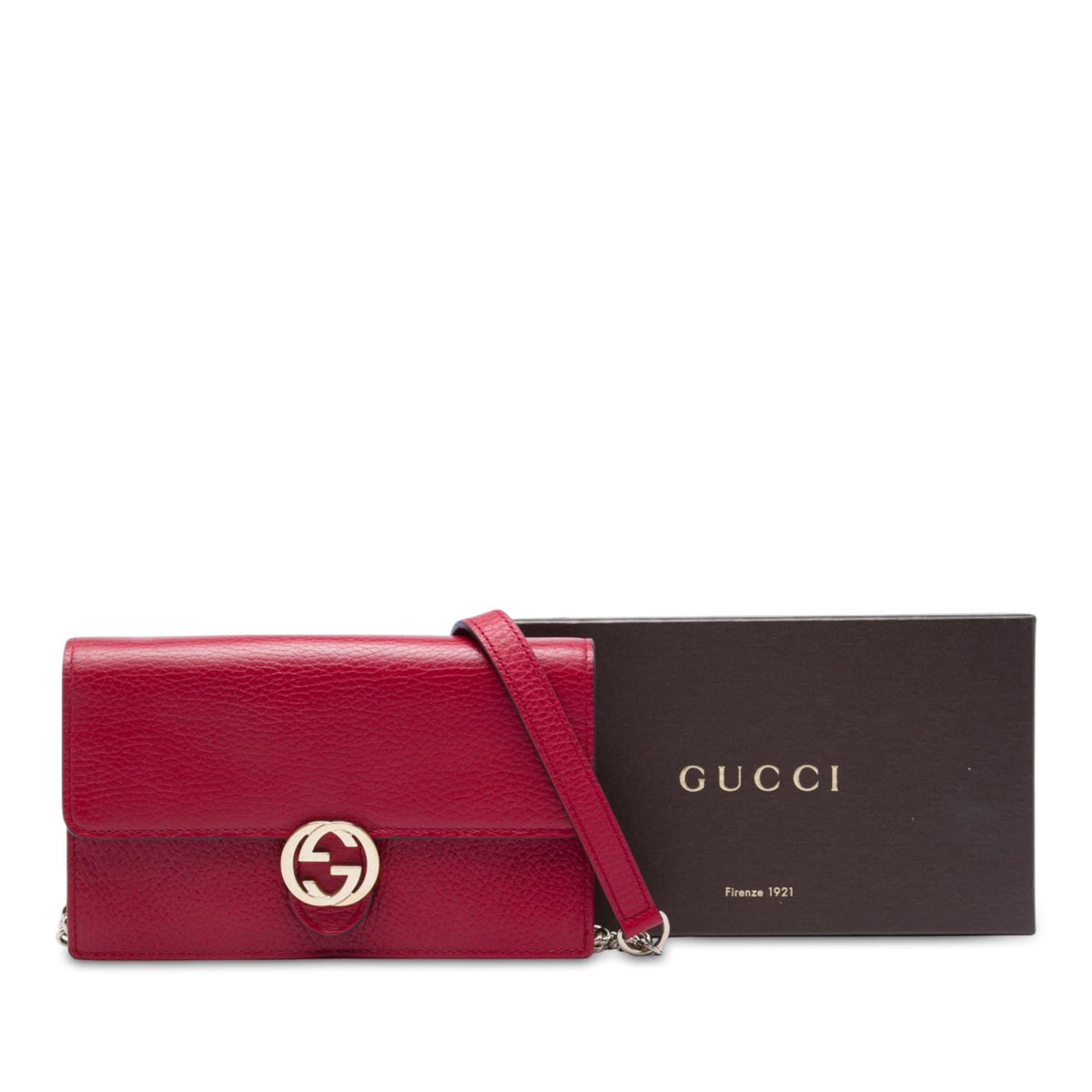 Gucci Dollar Calfskin Interlocking G Wallet on Chain