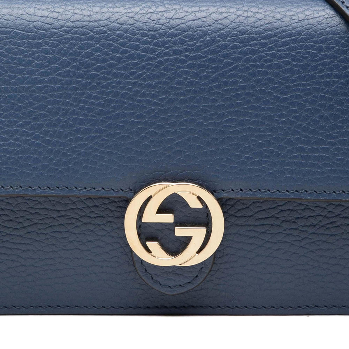 Gucci Dollar Calfskin Interlocking G Wallet on Chain