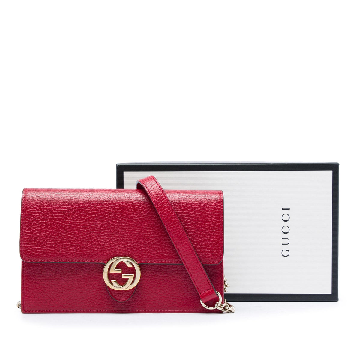 Gucci Dollar Calfskin Interlocking G Wallet on Chain