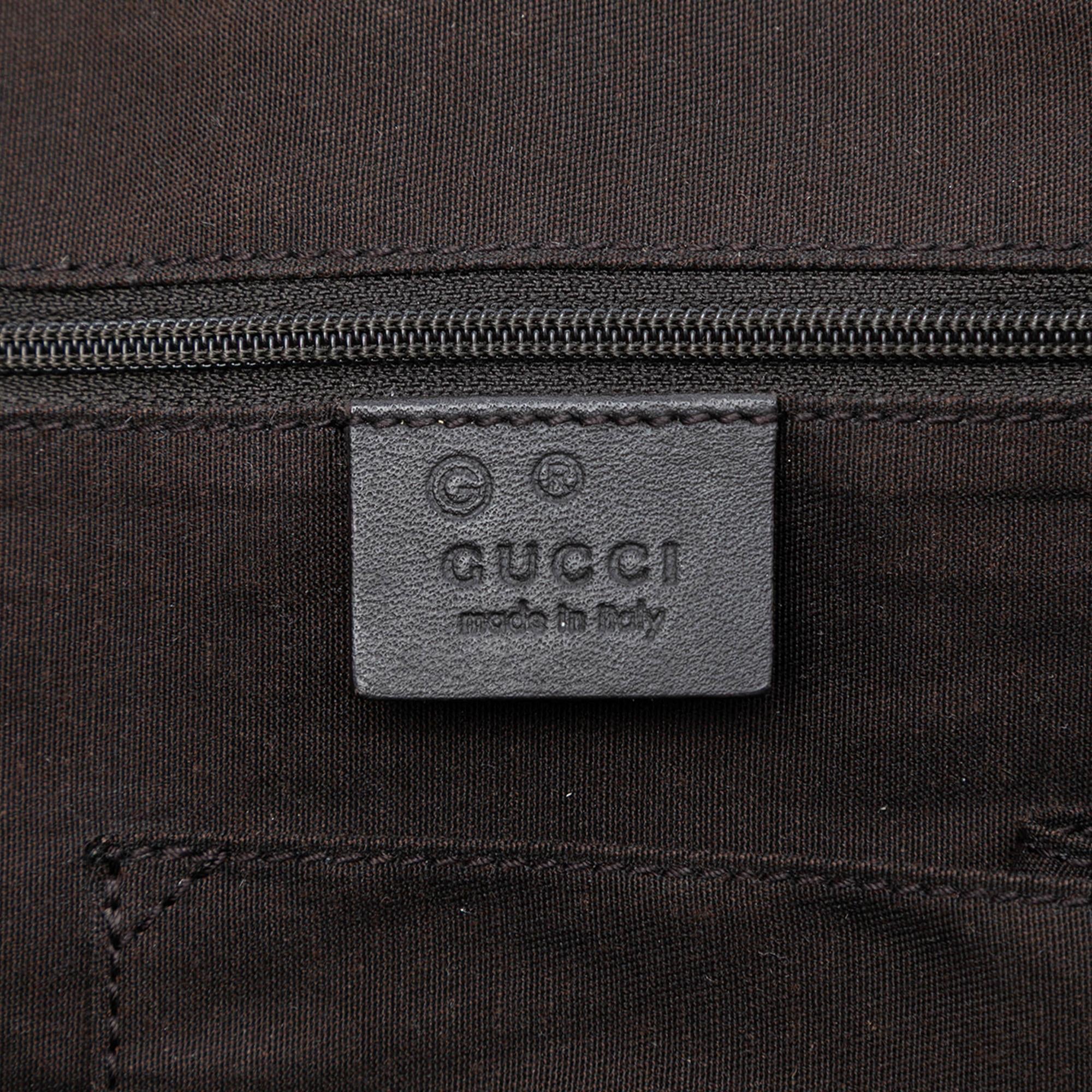 Gucci Embossed Leather Horsebit Full Moon Tote