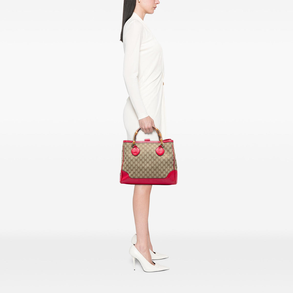 Gucci GG Canvas Bamboo Diana Tote