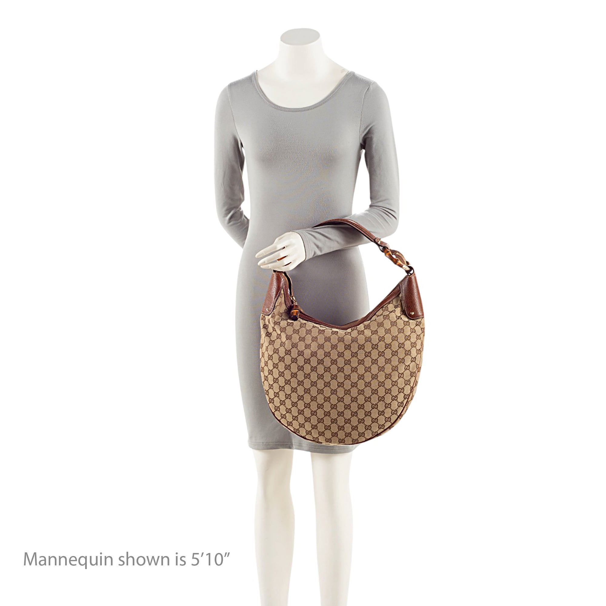 Gucci GG Canvas Bamboo Ring Large Hobo
